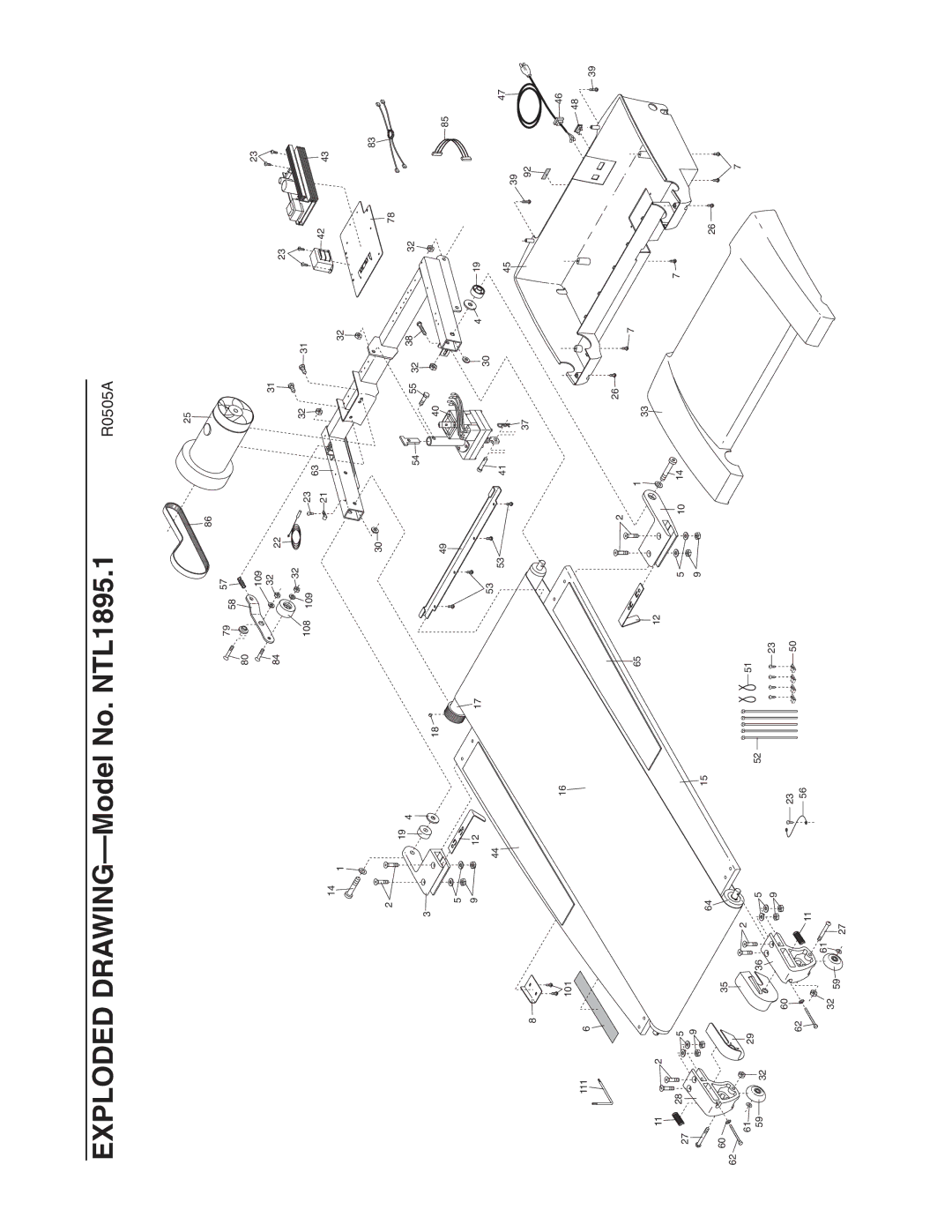 NordicTrack user manual Exploded DRAWING-Model No. NTL1895.1 