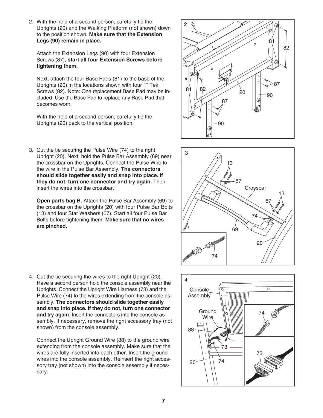 NordicTrack NTL1895.1 user manual Legs 90 remain in place 