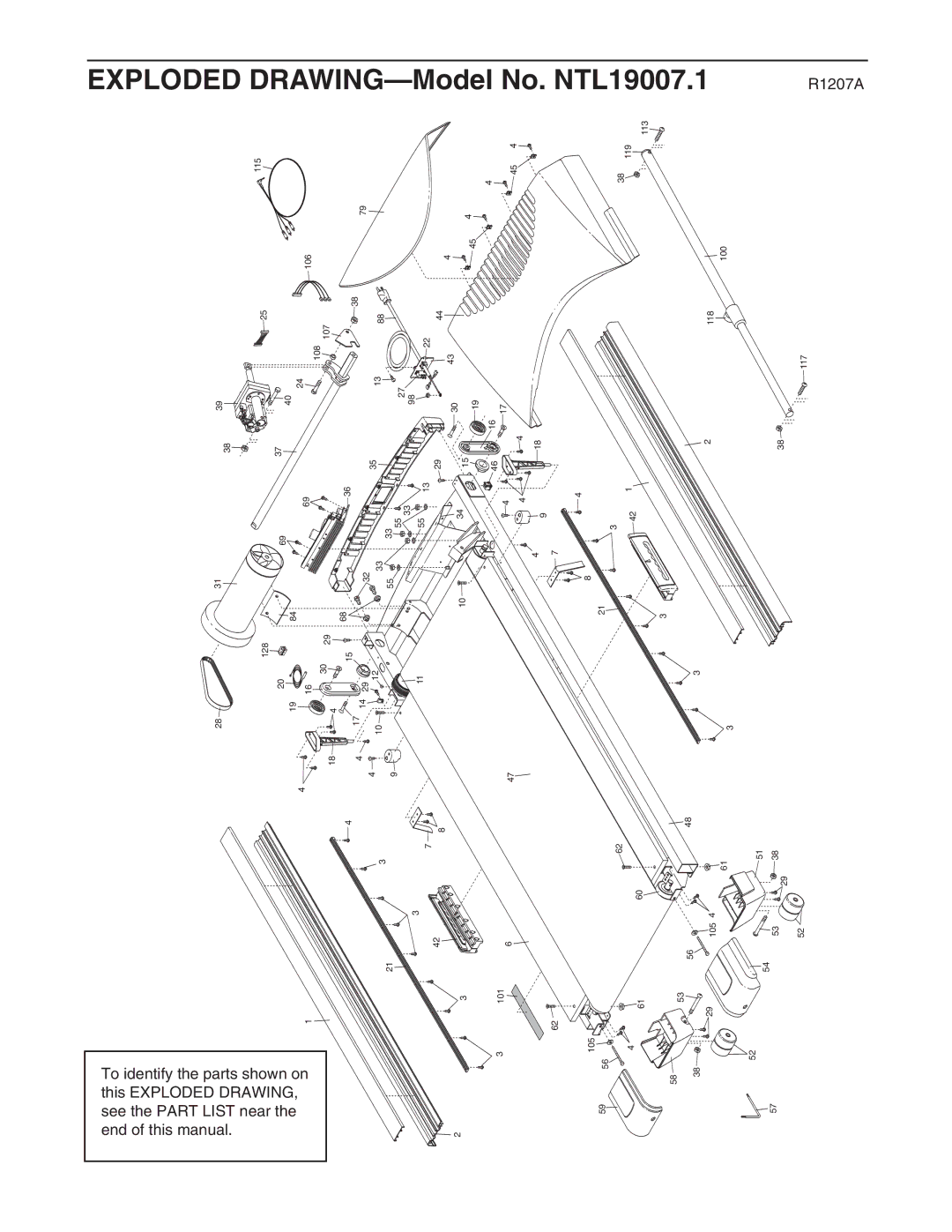 NordicTrack NTL19007.1 user manual Exploded Drawing, Model No 