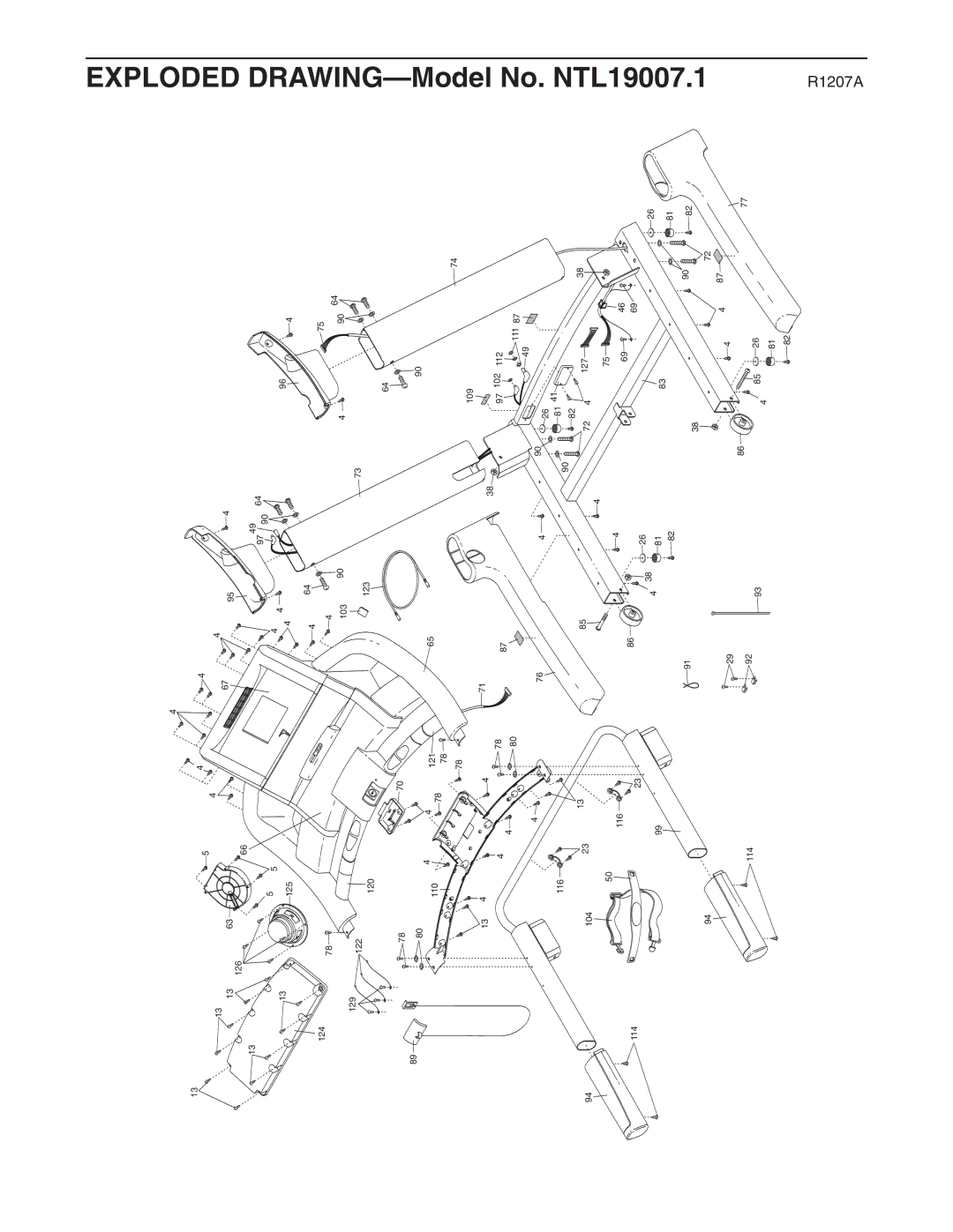 NordicTrack user manual Exploded DRAWING-Model No. NTL19007.1 