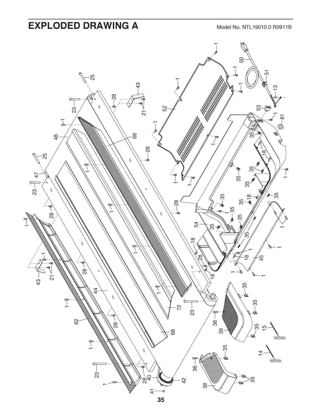 NordicTrack NTL19010.0 user manual Exploded Drawing a 