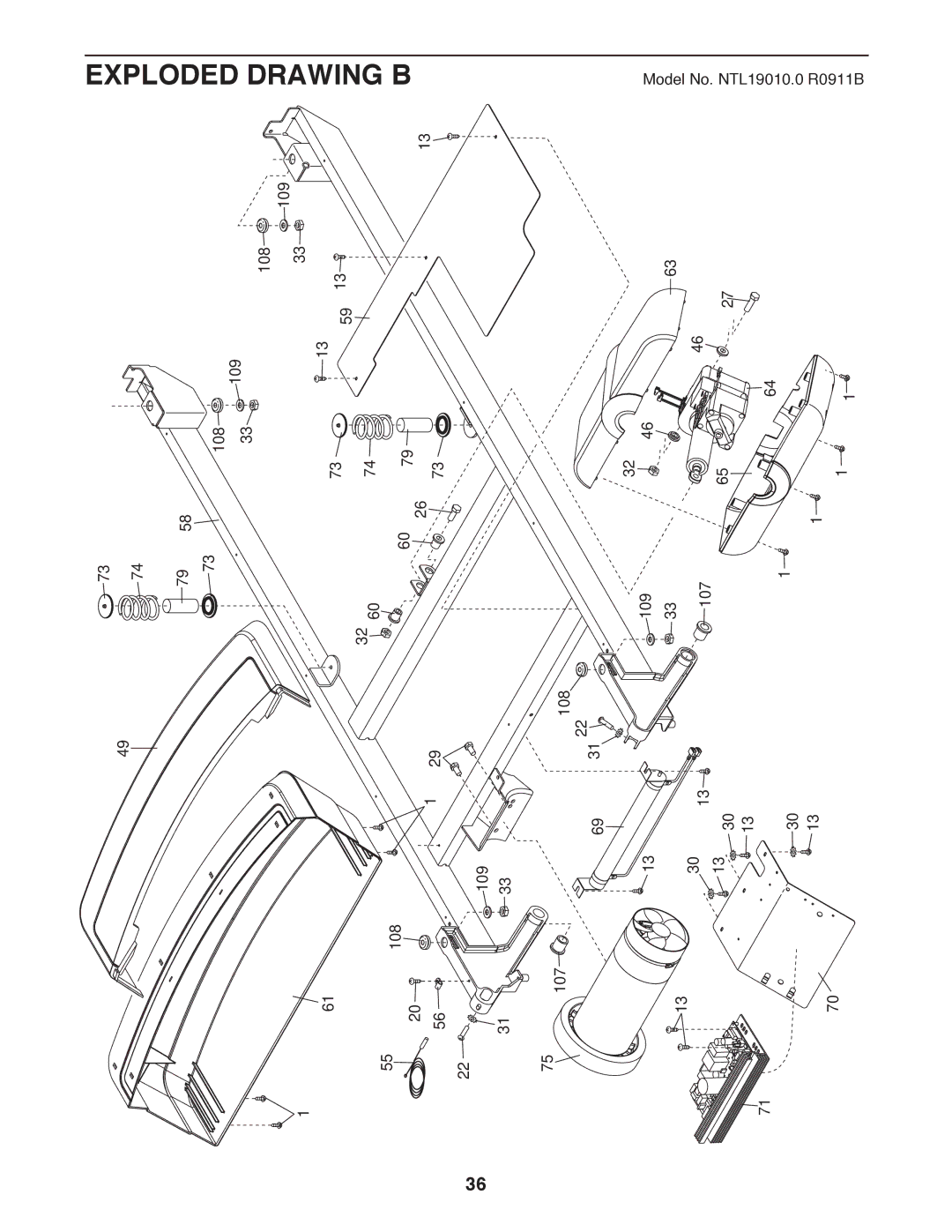 NordicTrack NTL19010.0 user manual Exploded Drawing B 