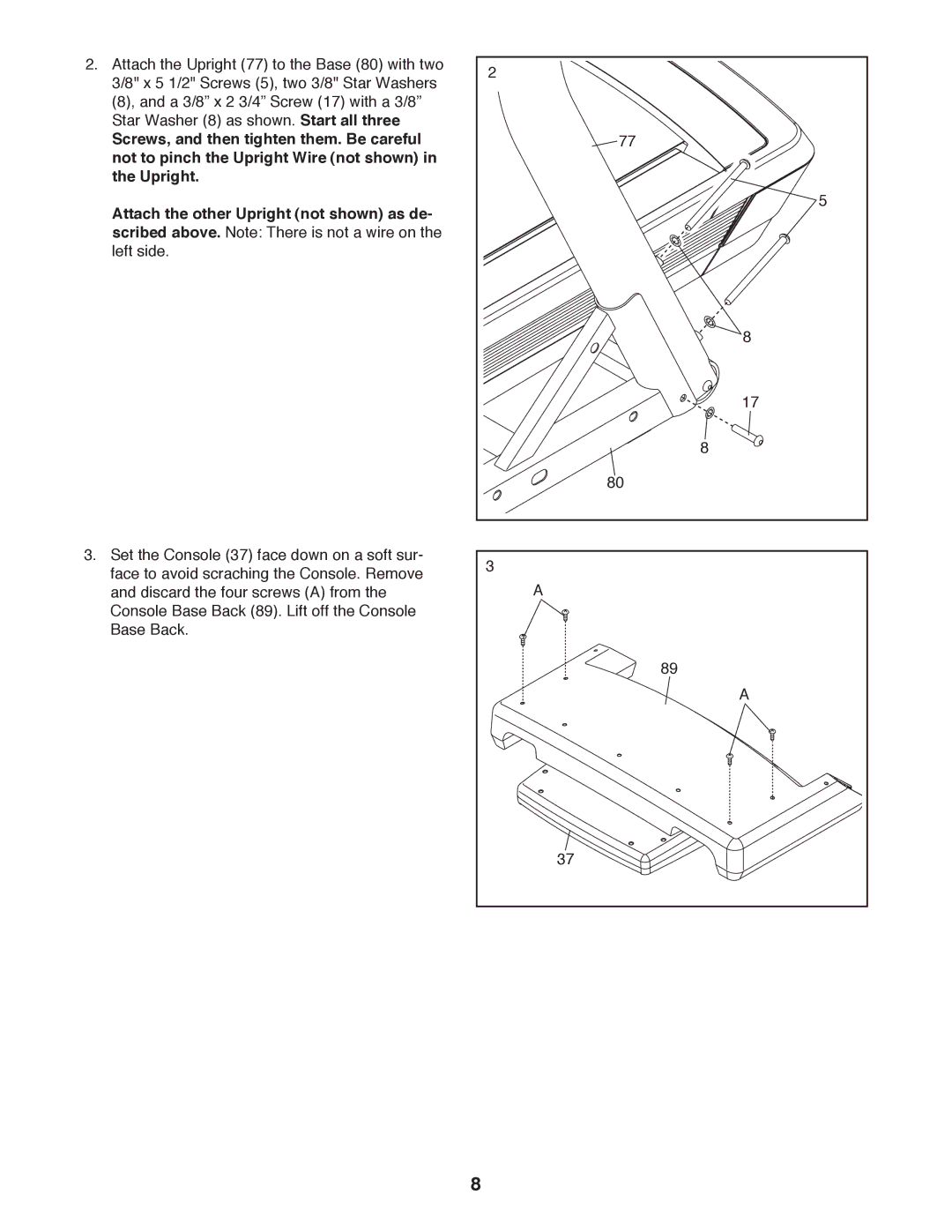 NordicTrack NTL19010.0 user manual Screws, and then tighten them. Be careful 