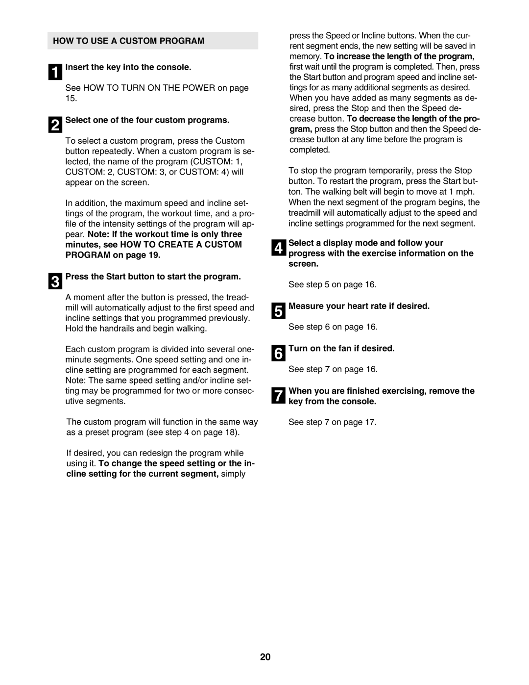 NordicTrack NTL19806.0 user manual HOW to USE a Custom Program 