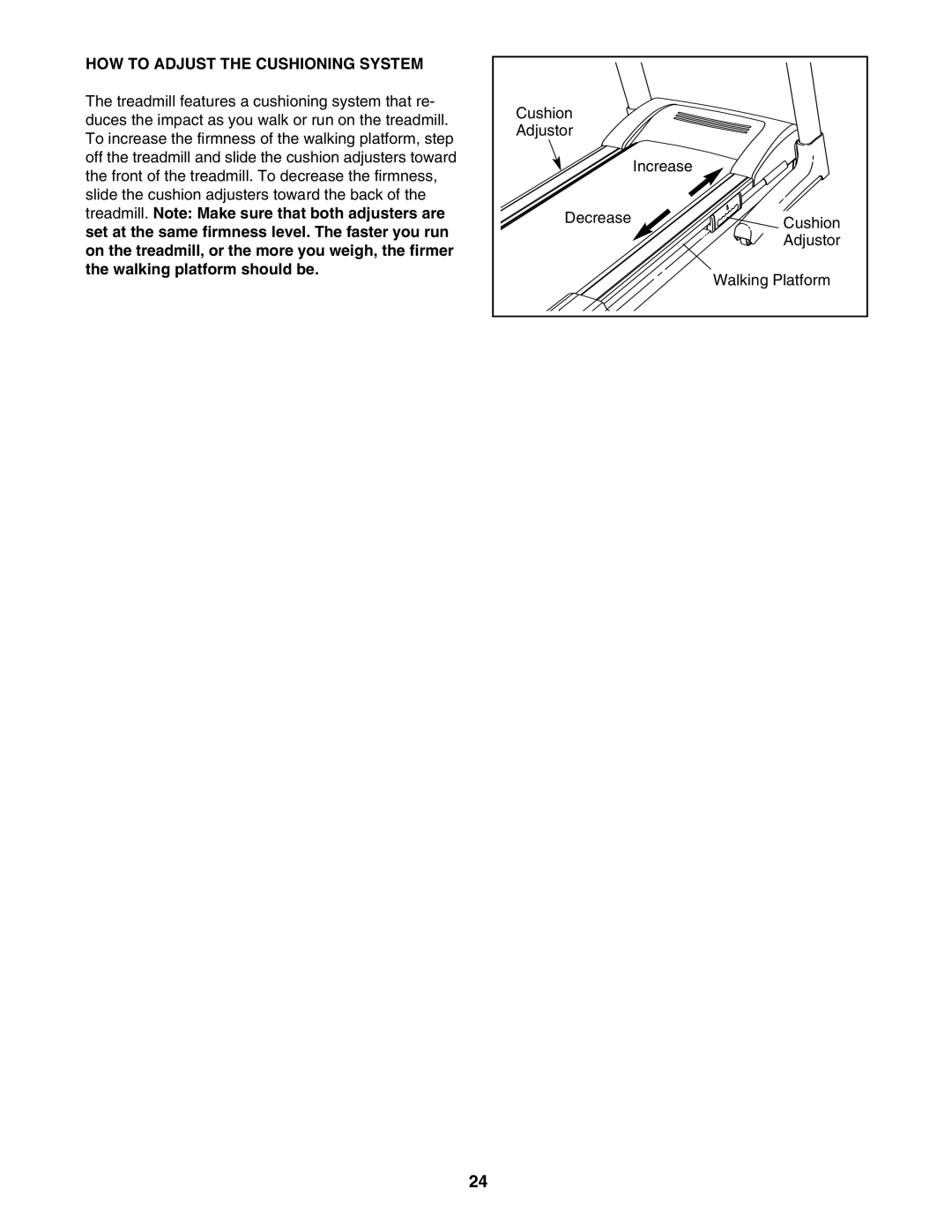 NordicTrack NTL19806.0 user manual HOW to Adjust the Cushioning System 