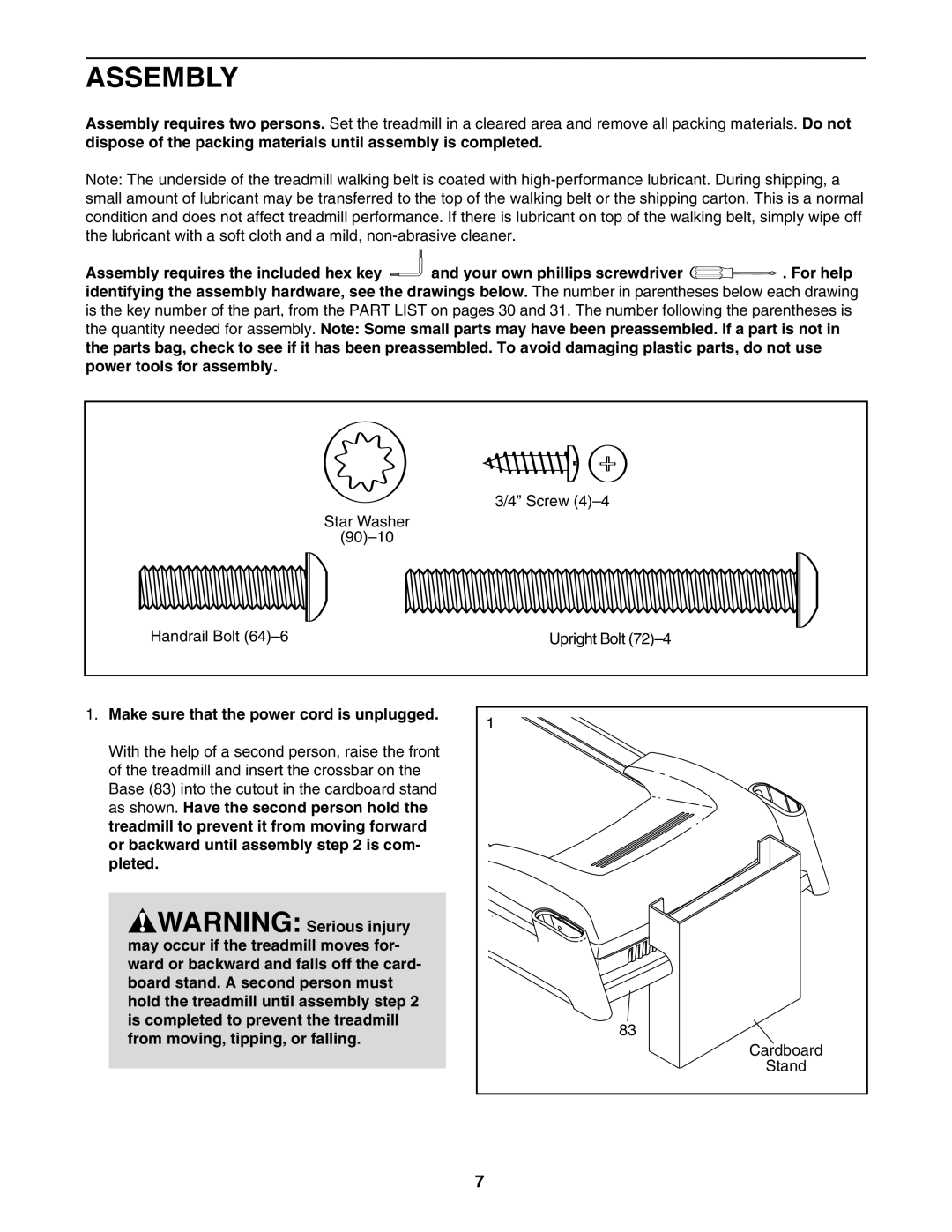 NordicTrack NTL19806.0 user manual Assembly 