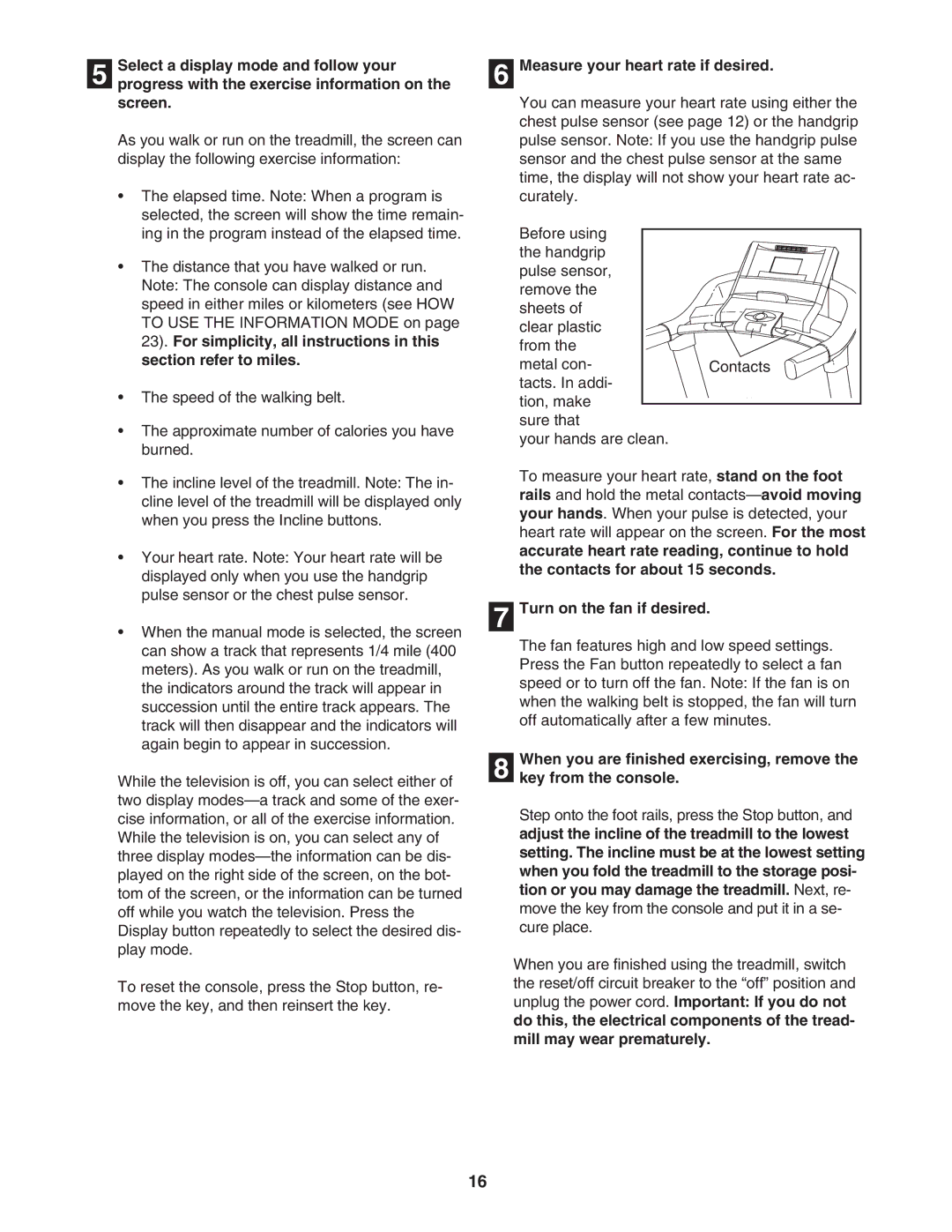 NordicTrack NTL19806.3 user manual Measure your heart rate if desired, Turn on the fan if desired 