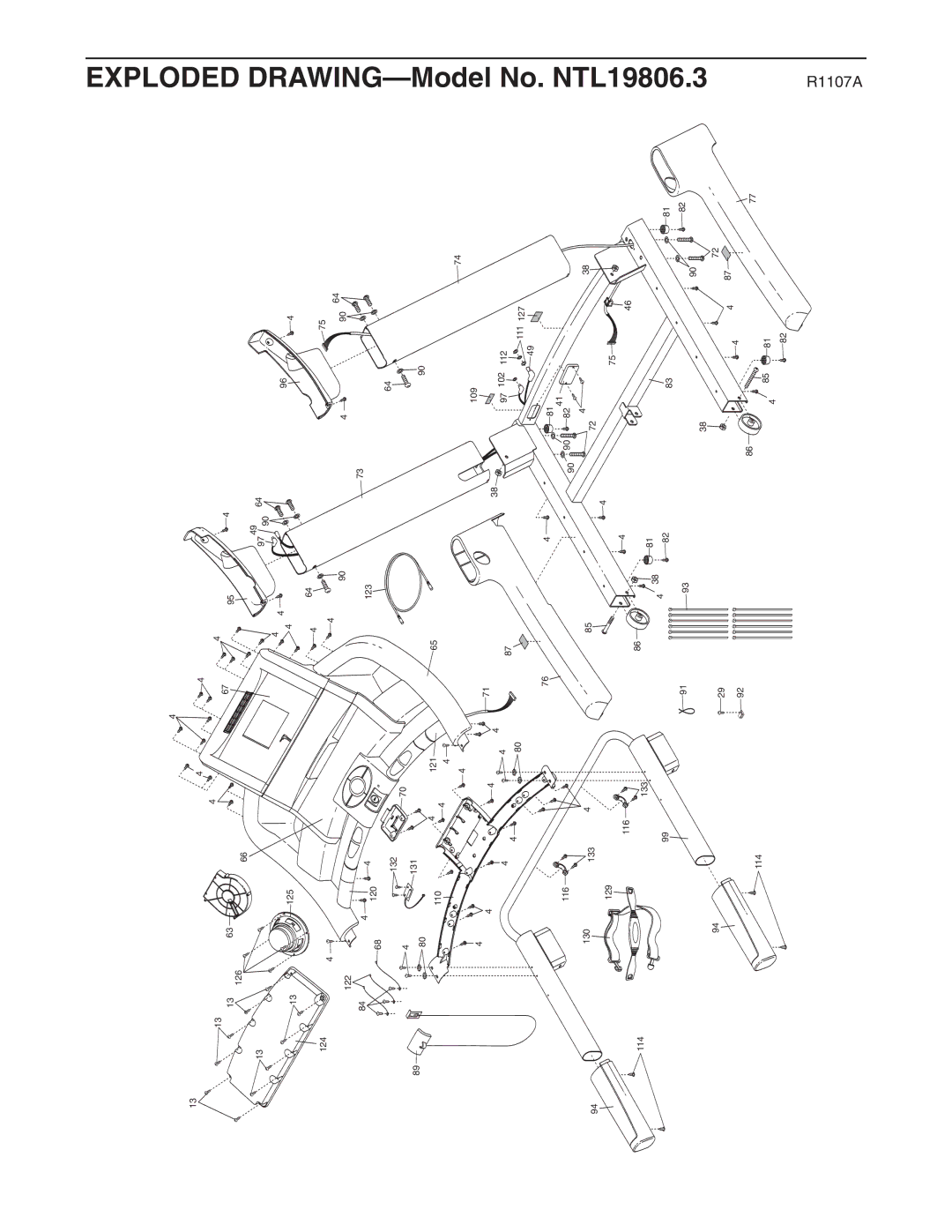 NordicTrack user manual DRAWING-Model No. NTL19806.3 