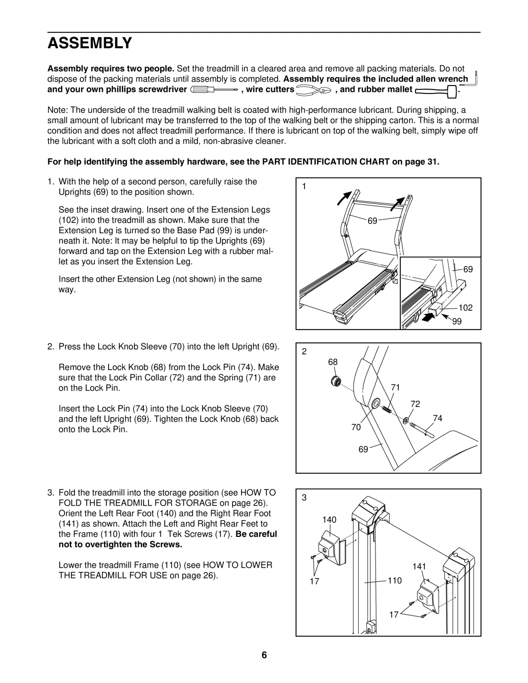 NordicTrack NTL19921 user manual Assembly 