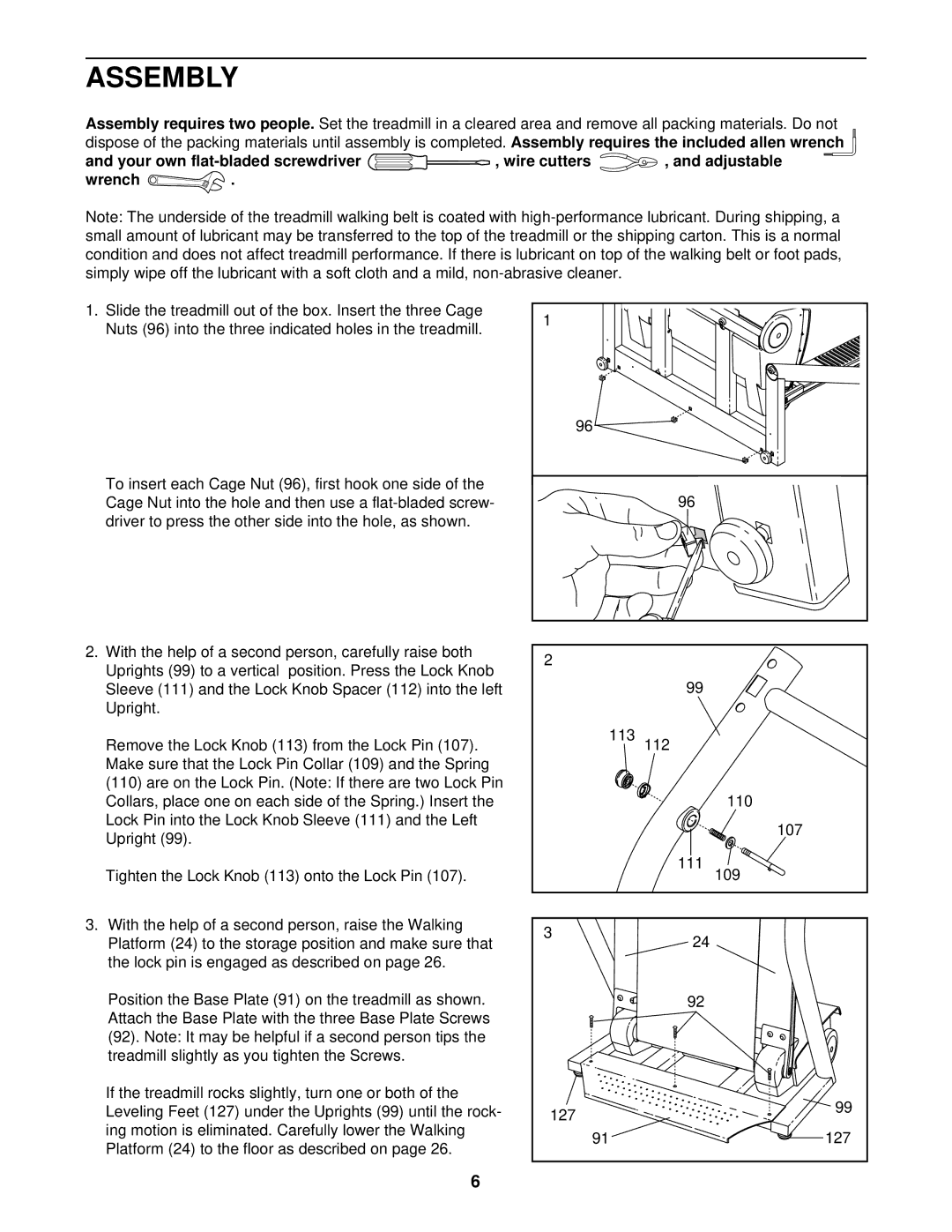 NordicTrack NTL20920 user manual Assembly 