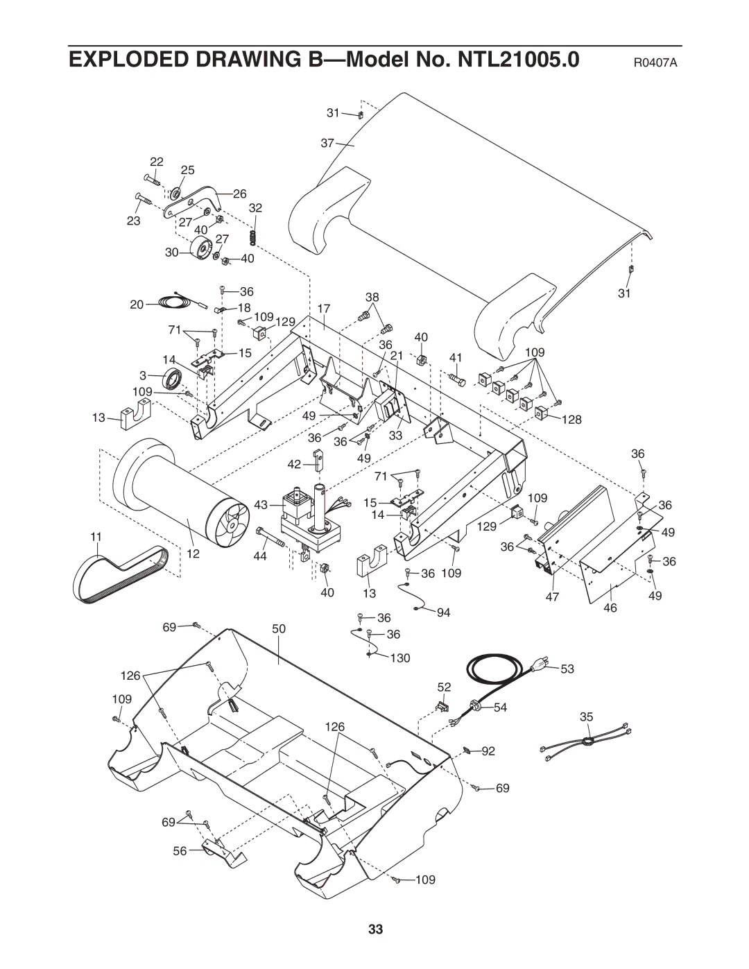 NordicTrack user manual Exploded Drawing B-Model No. NTL21005.0 