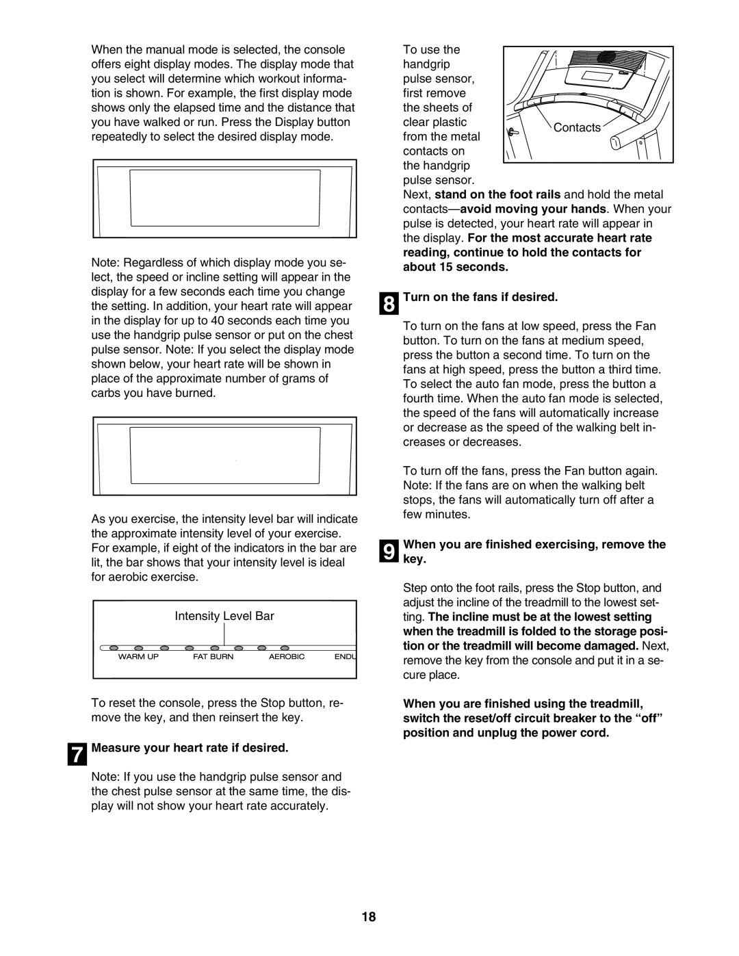 NordicTrack NTL21905.0 user manual Measure your heart rate if desired, Turn on the fans if desired 