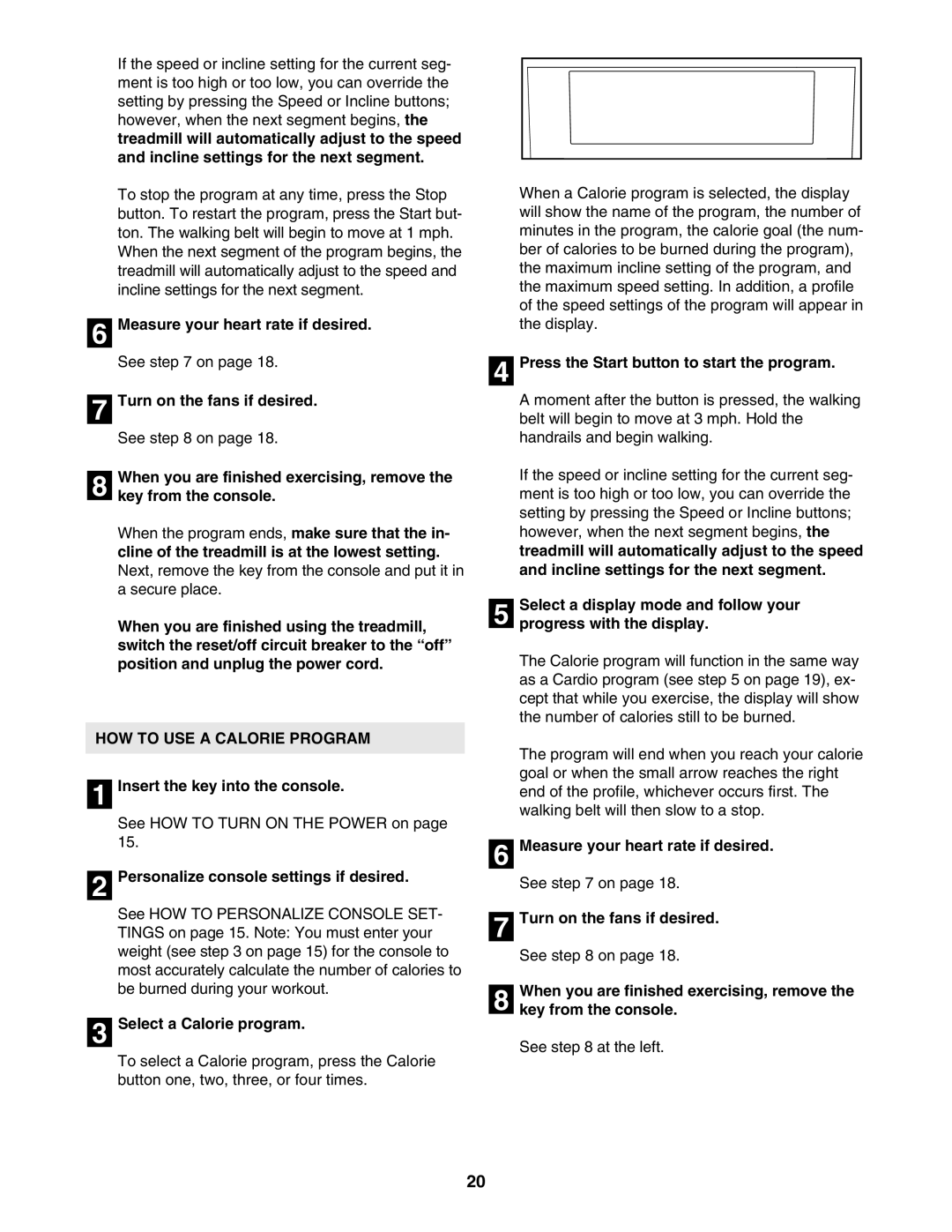 NordicTrack NTL21905.0 user manual HOW to USE a Calorie Program, Select a Calorie program 