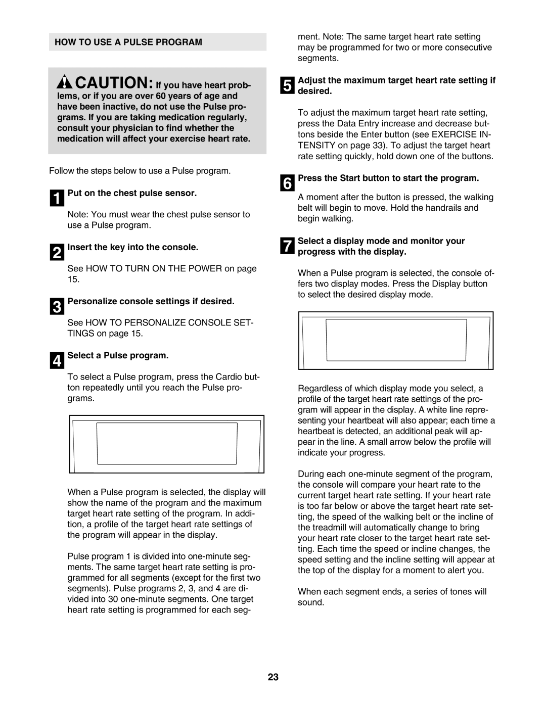 NordicTrack NTL21905.0 user manual HOW to USE a Pulse Program, Select a Pulse program 