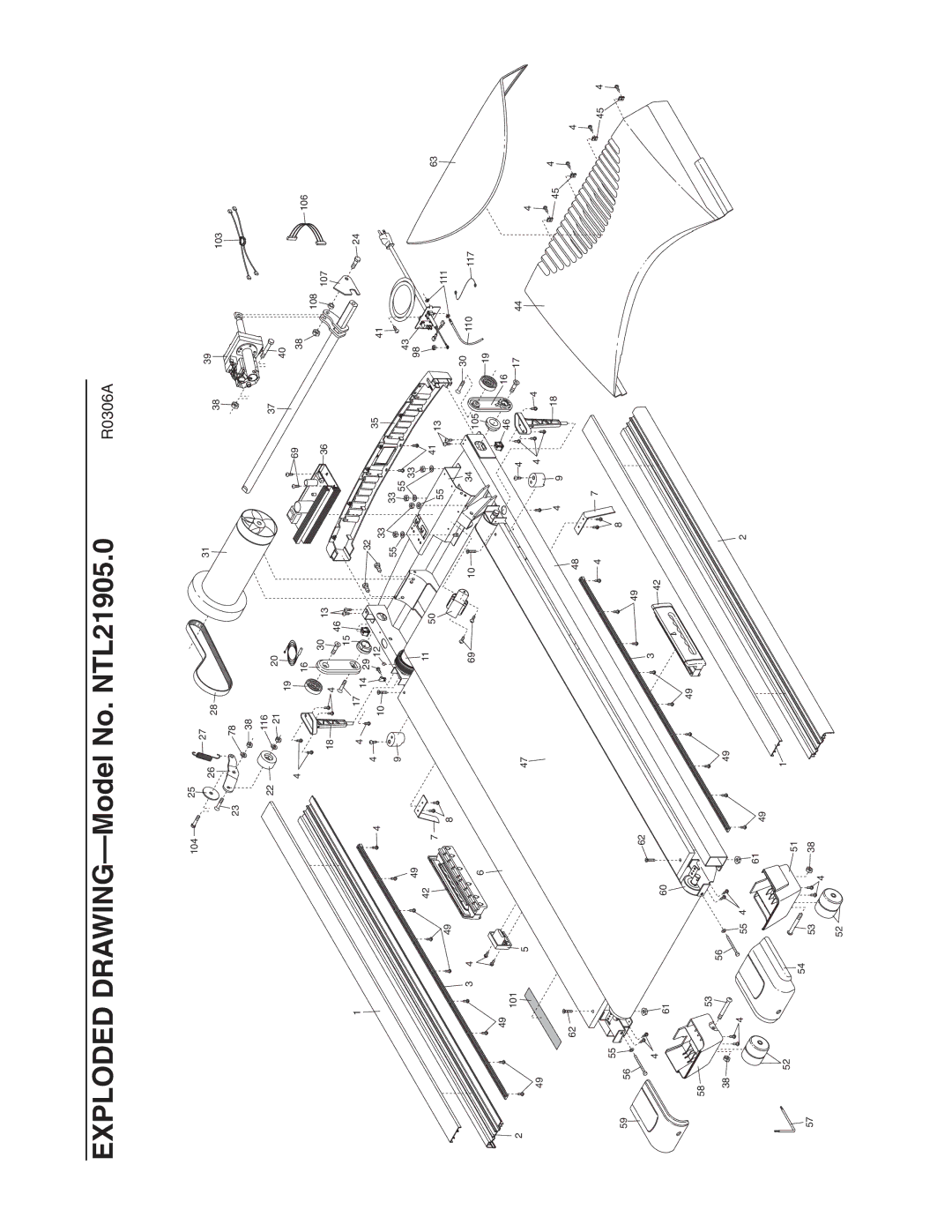 NordicTrack user manual Exploded DRAWING-Model No. NTL21905.0 