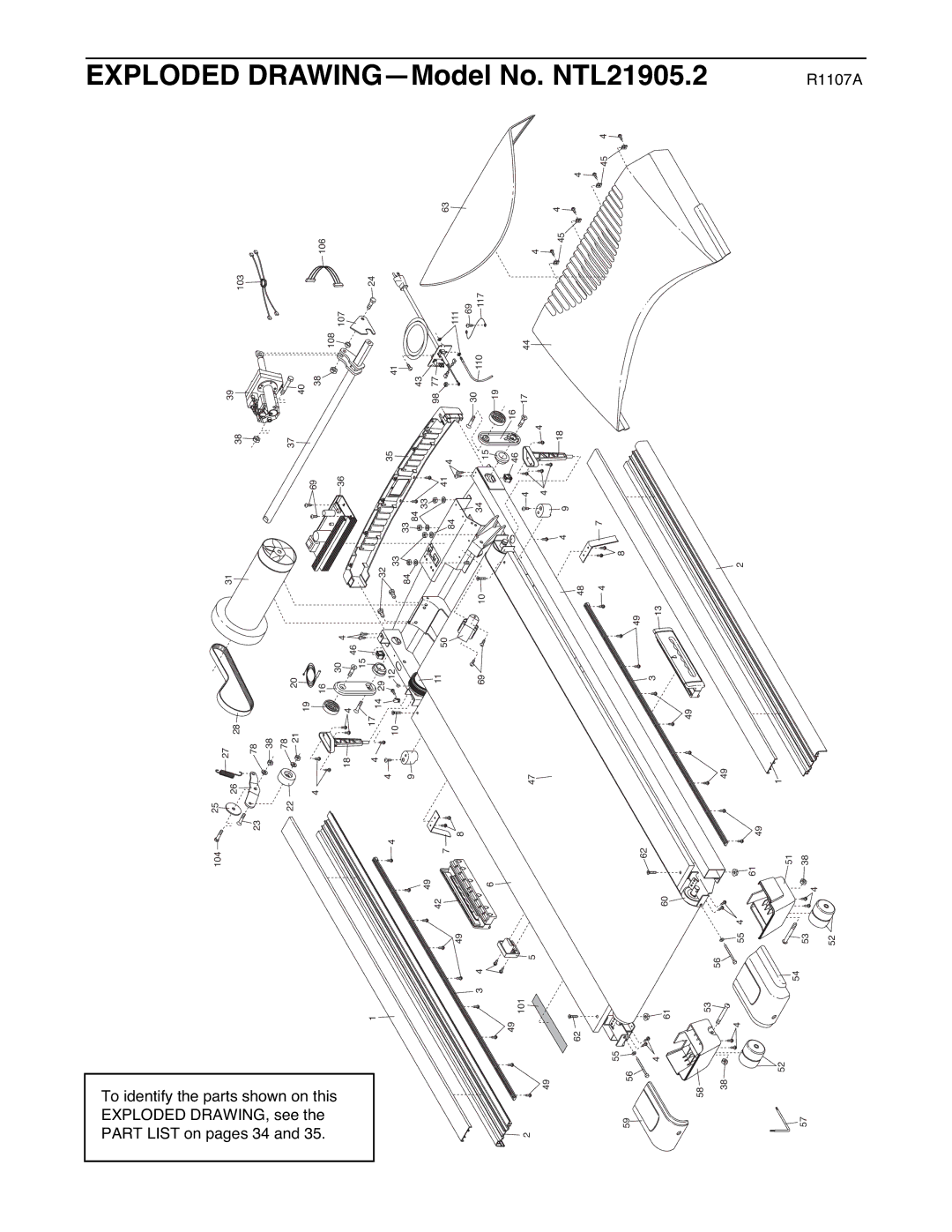 NordicTrack user manual Exploded DRAWING-Model No. NTL21905.2 