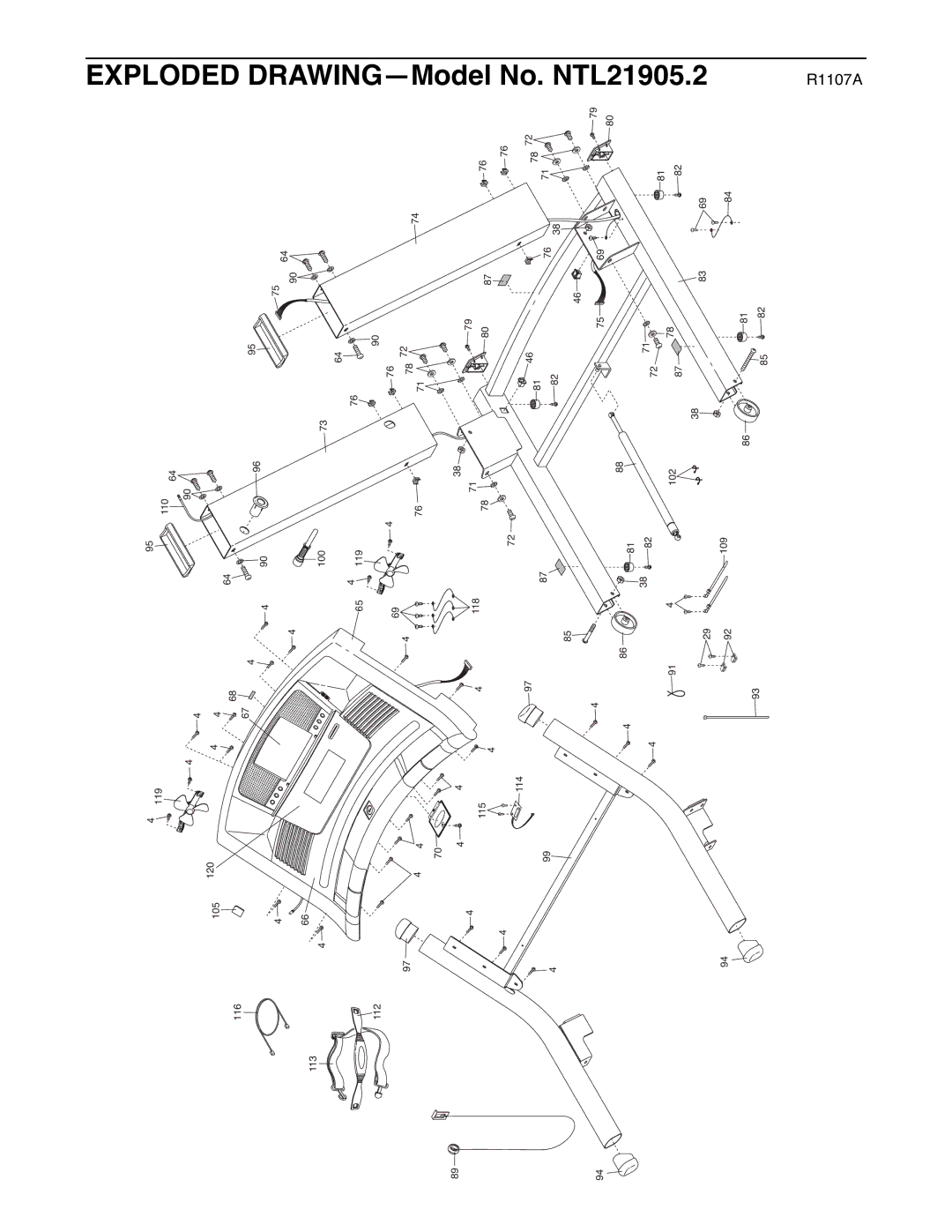 NordicTrack NTL21905.2 user manual Exploded Drawing -Model 