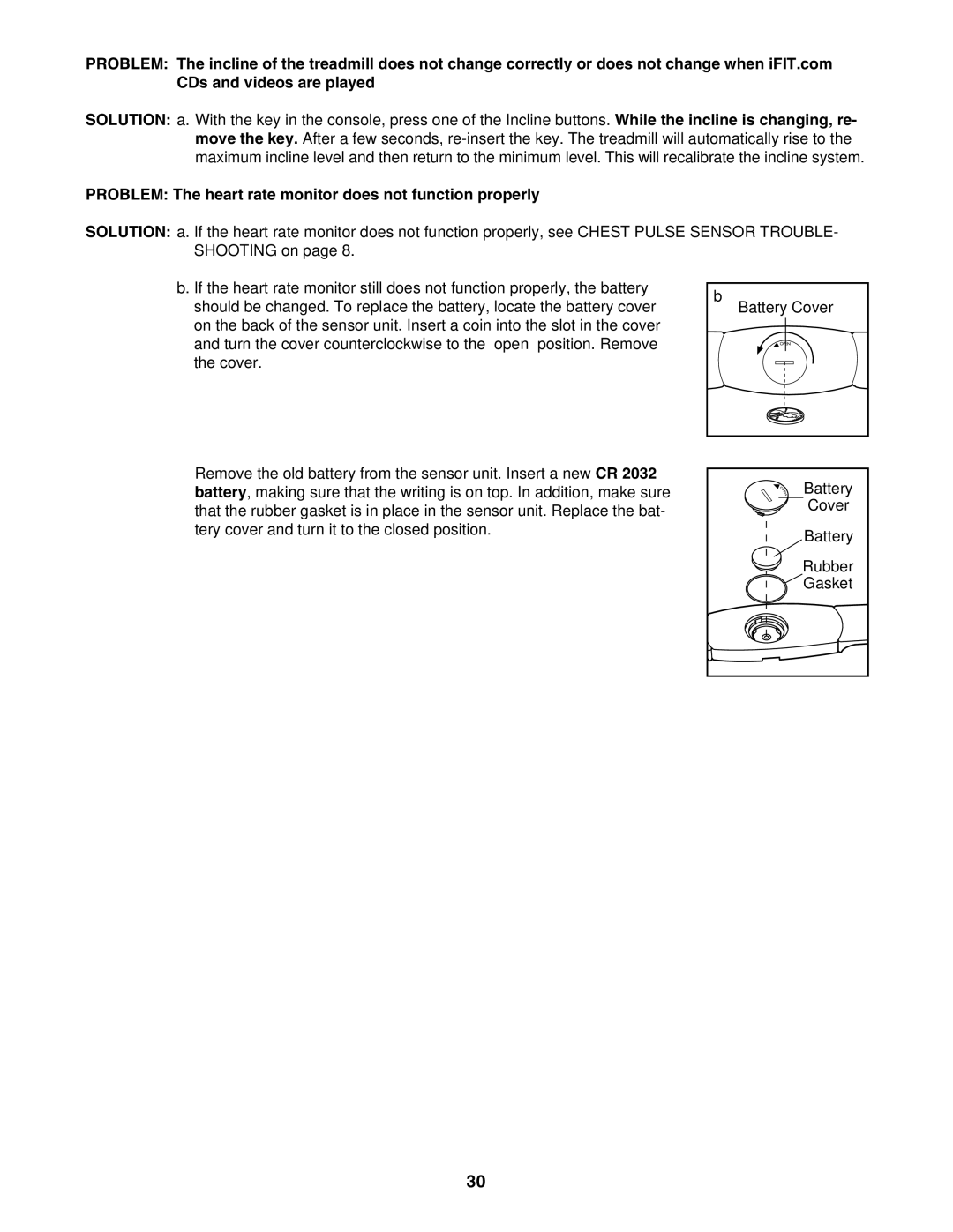 NordicTrack NTL22840 user manual Problem The heart rate monitor does not function properly 