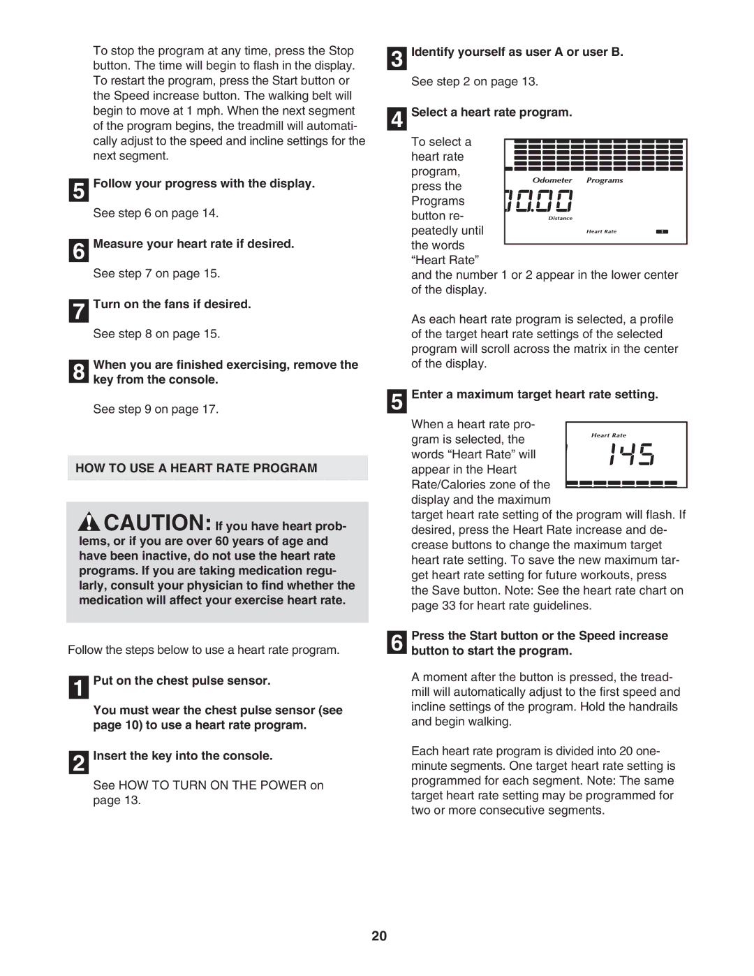 NordicTrack NTL2295 M.0 user manual HOW to USE a Heart Rate Program, Select a heart rate program 