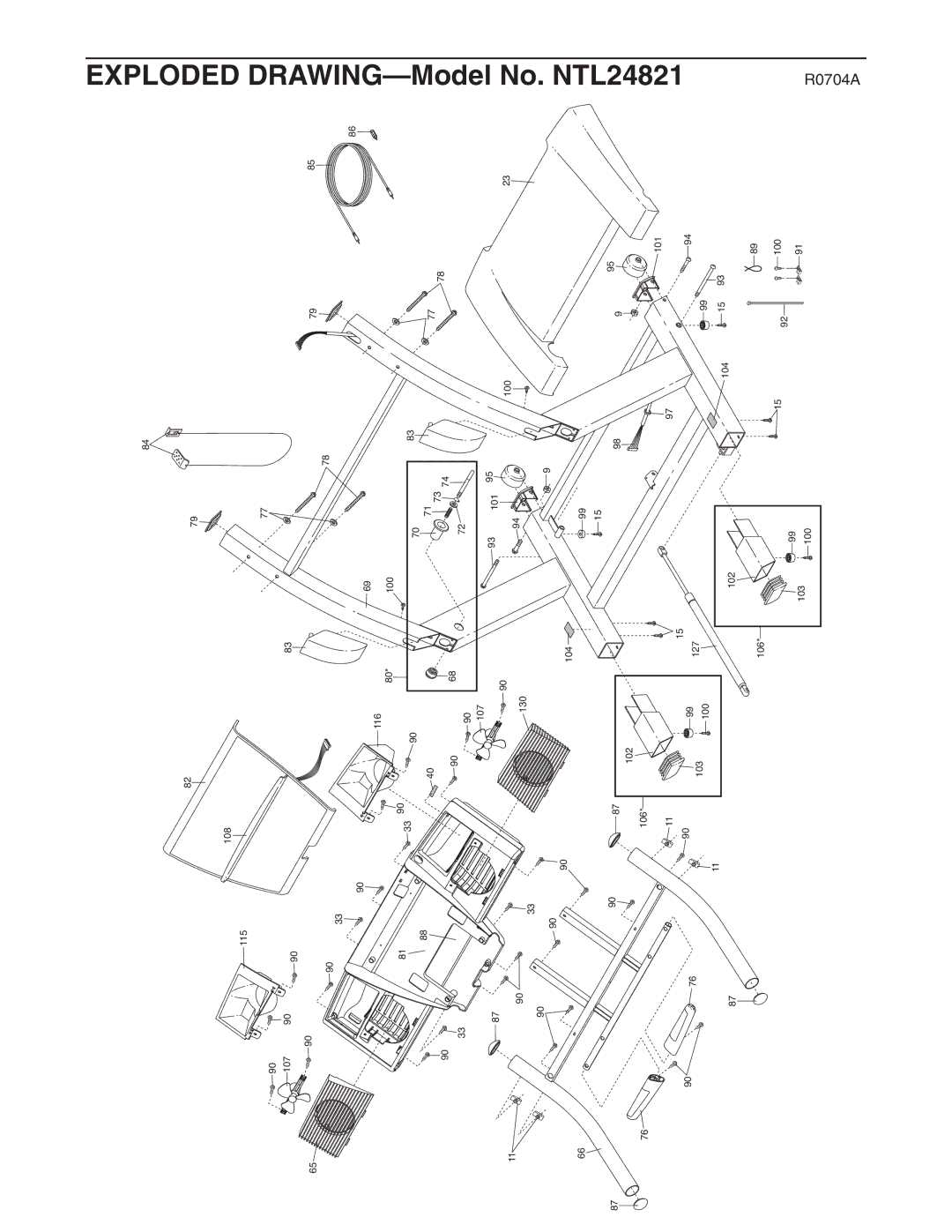 NordicTrack manual Exploded DRAWING-Model No. NTL24821 