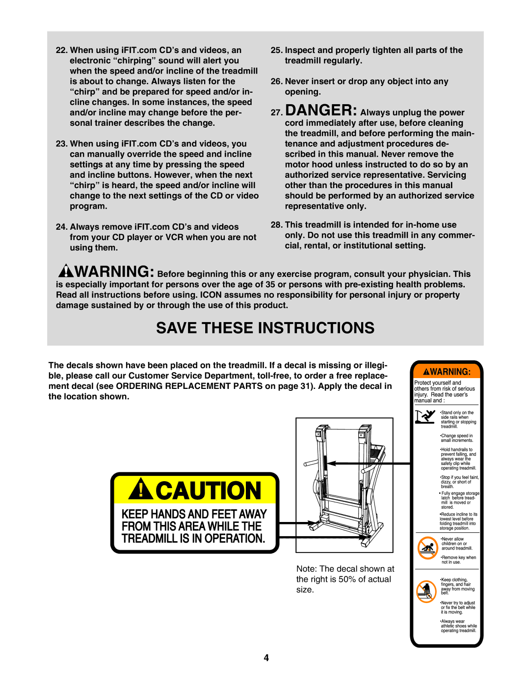 NordicTrack NTL24821 manual 