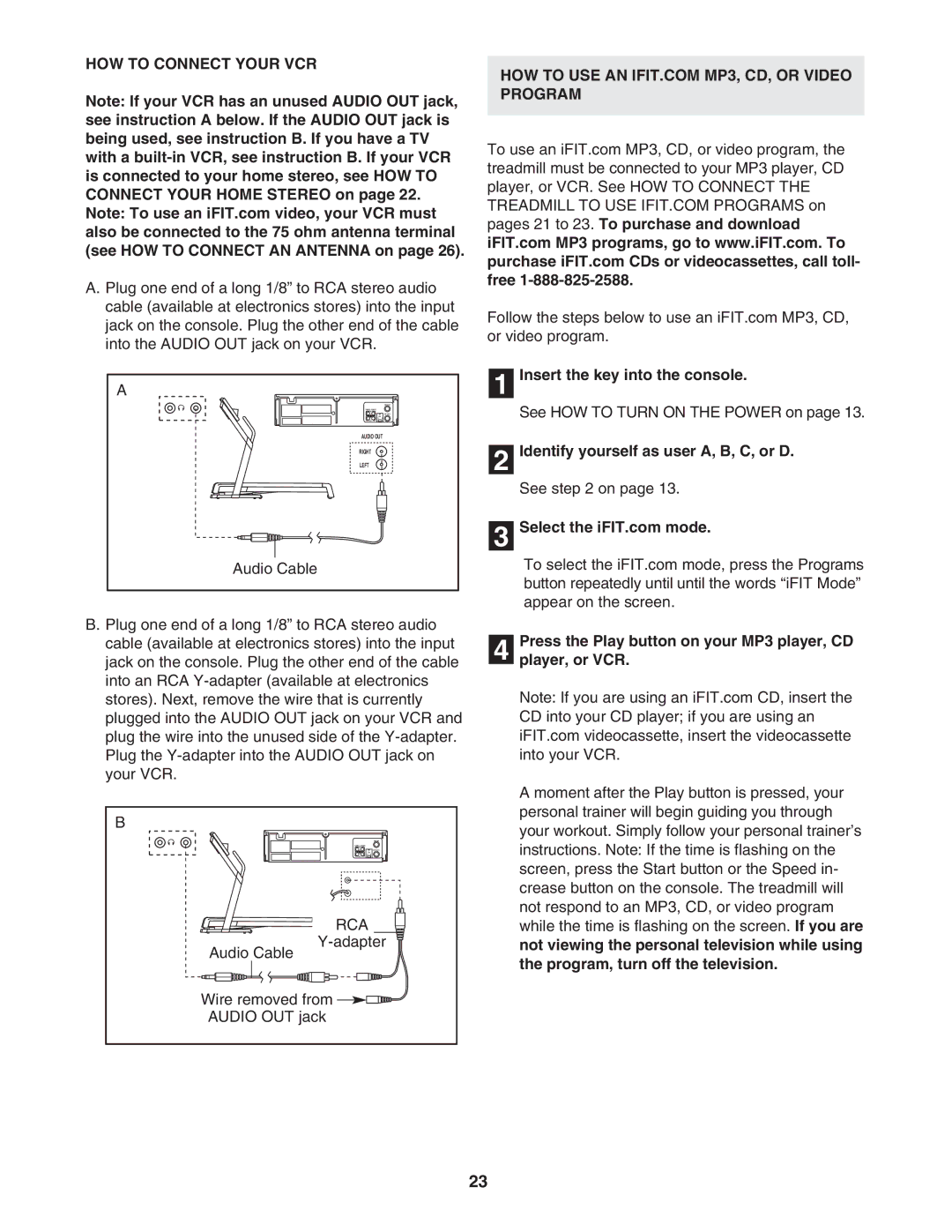 NordicTrack NTL24950 user manual HOW to Connect Your VCR, Press the Play button on your MP3 player, CD Player, or VCR 