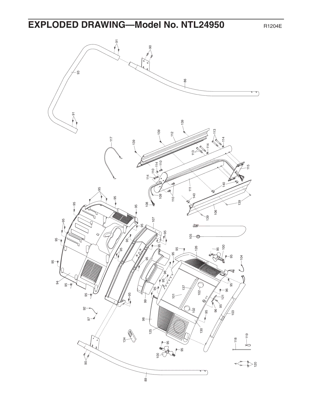 NordicTrack user manual Exploded DRAWING-Model No. NTL24950 