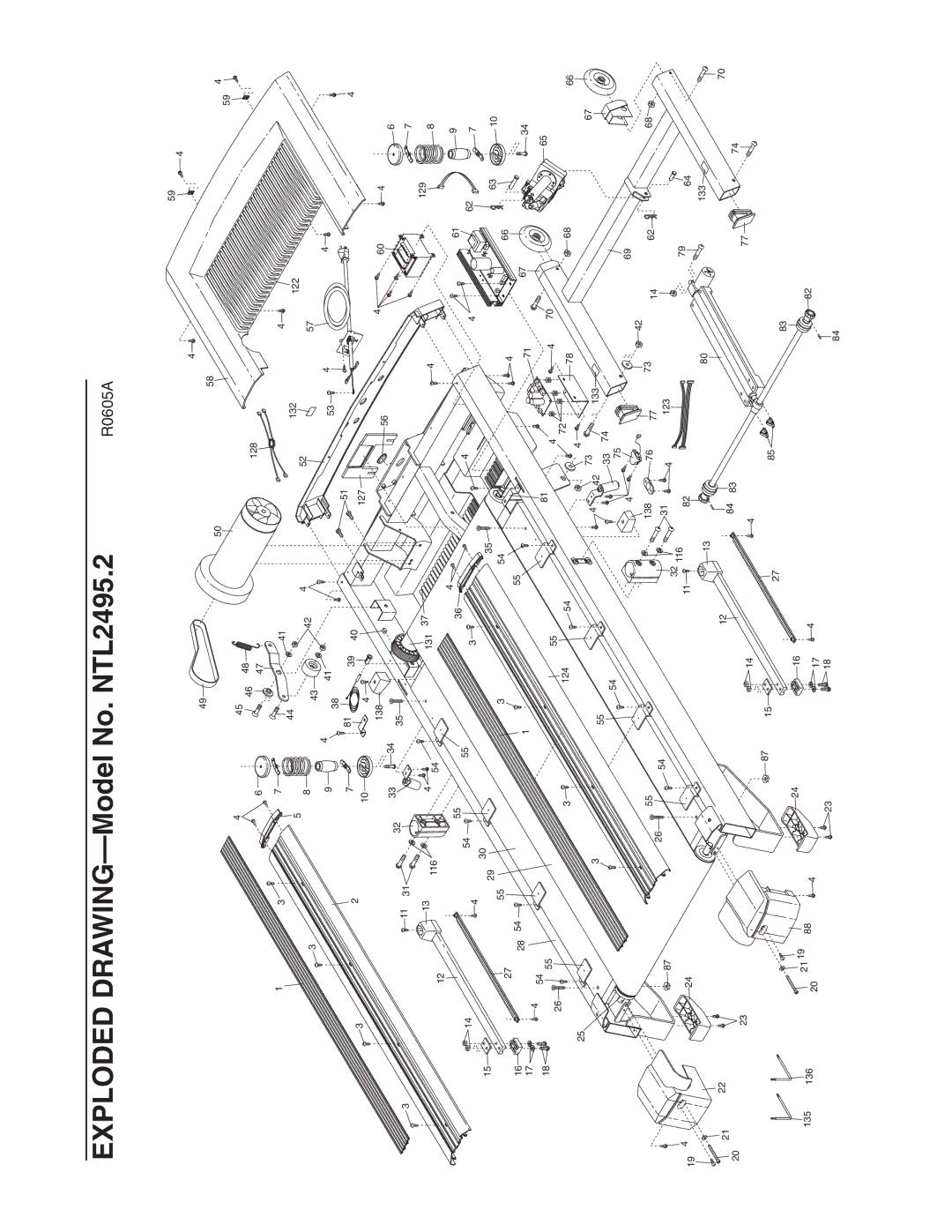 NordicTrack user manual Exploded DRAWING-Model No. NTL2495.2 