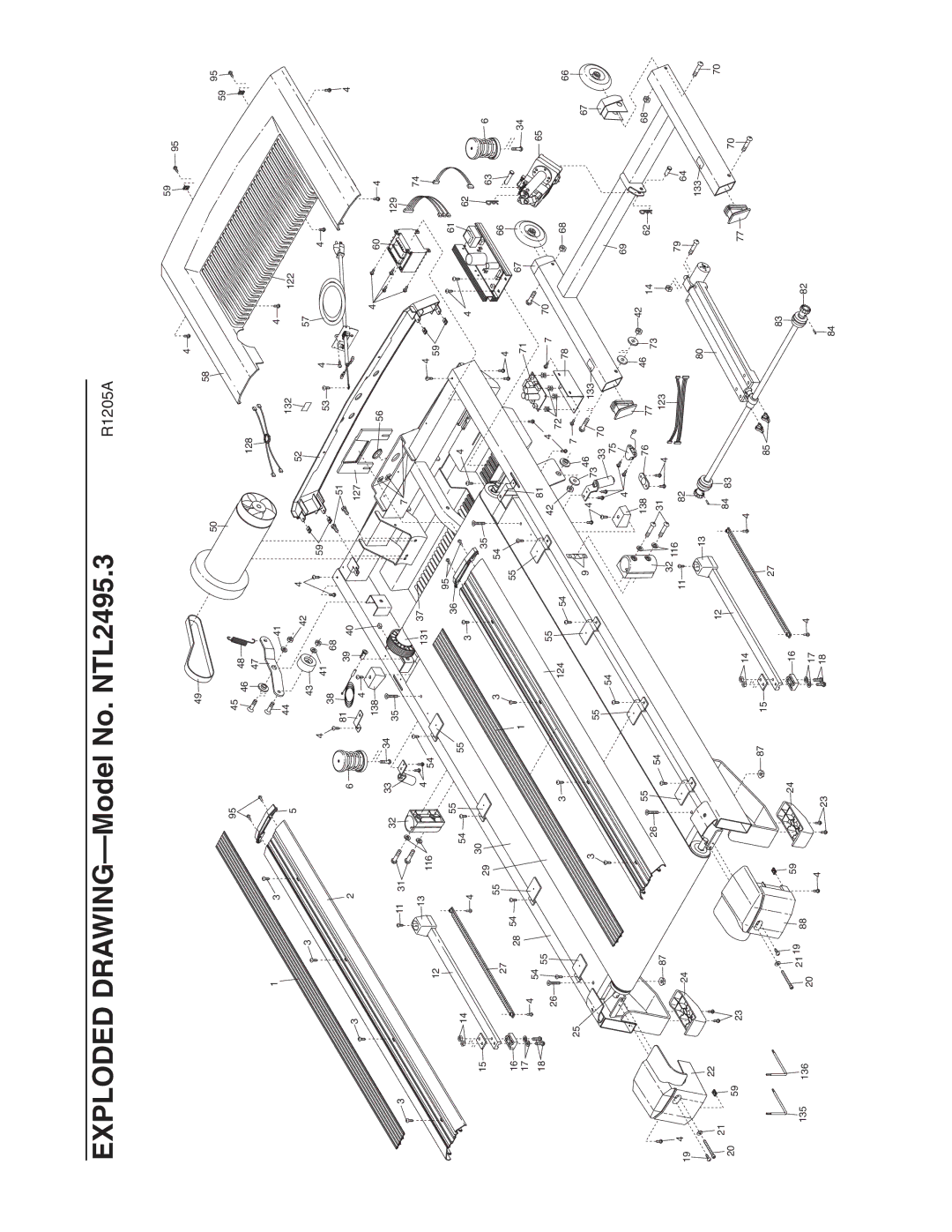 NordicTrack manual Exploded DRAWING-Model No. NTL2495.3 