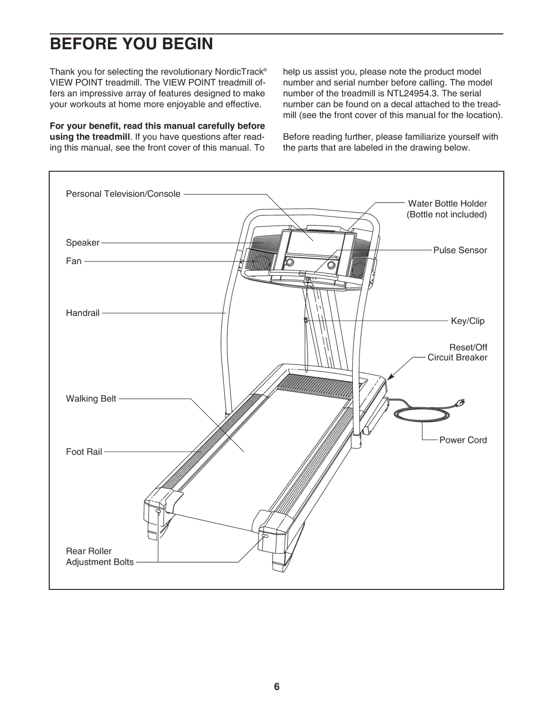 NordicTrack NTL2495.3 manual Before YOU Begin 