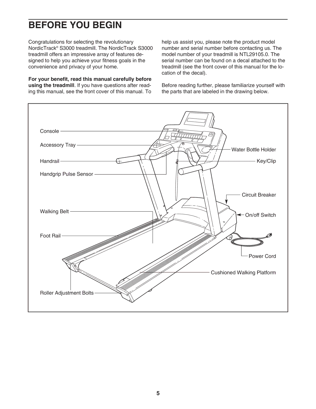 NordicTrack NTL29105.0 user manual Before YOU Begin 