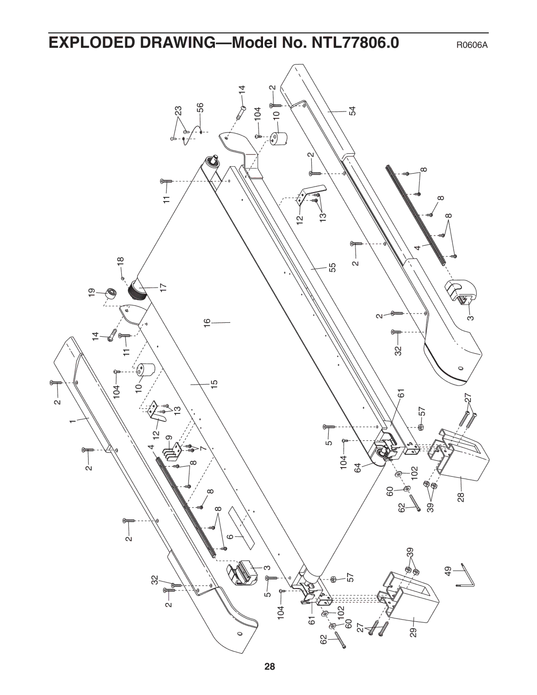 NordicTrack user manual Exploded DRAWING-Model No. NTL77806.0 