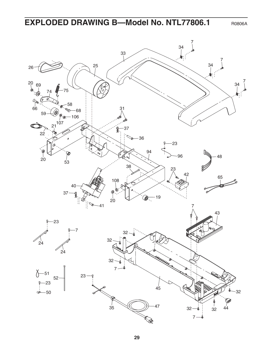 NordicTrack manual Exploded Drawing B-Model No. NTL77806.1 