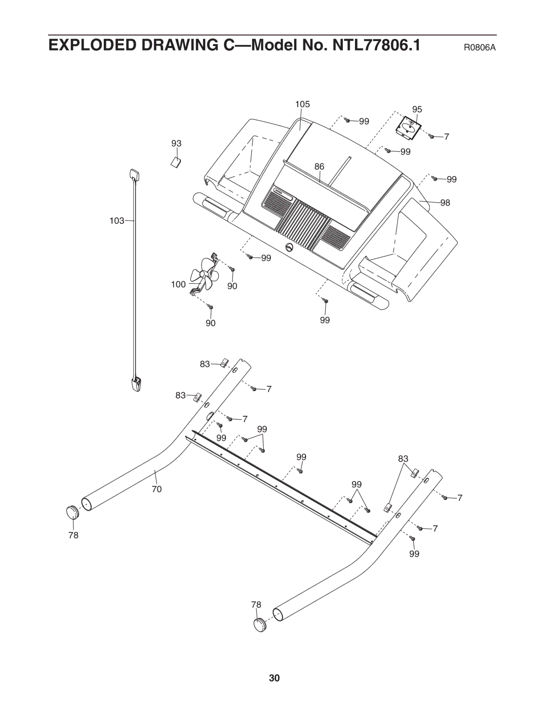 NordicTrack manual Exploded Drawing C-Model No. NTL77806.1 