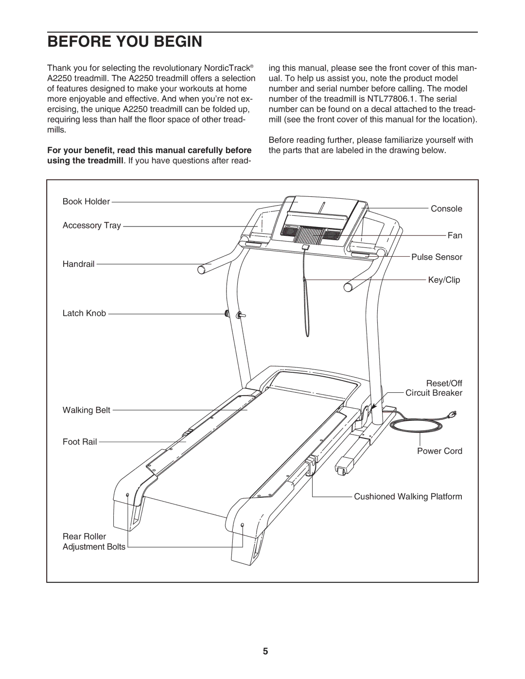 NordicTrack NTL77806.1 manual Before YOU Begin 