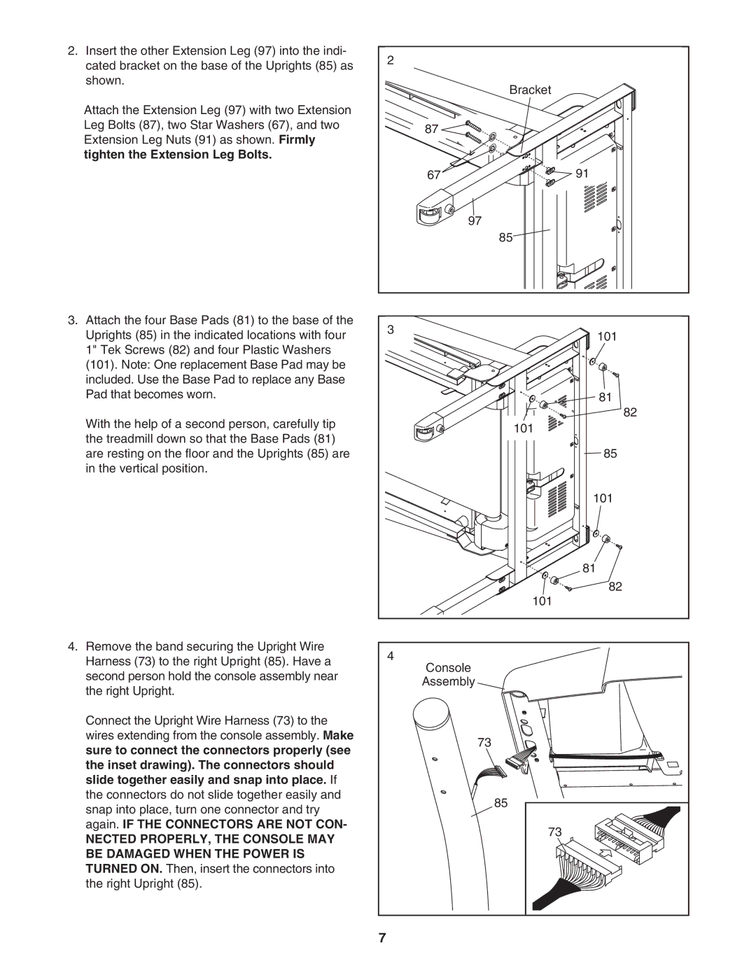 NordicTrack NTL77806.1 manual Again. if the Connectors are not CON 