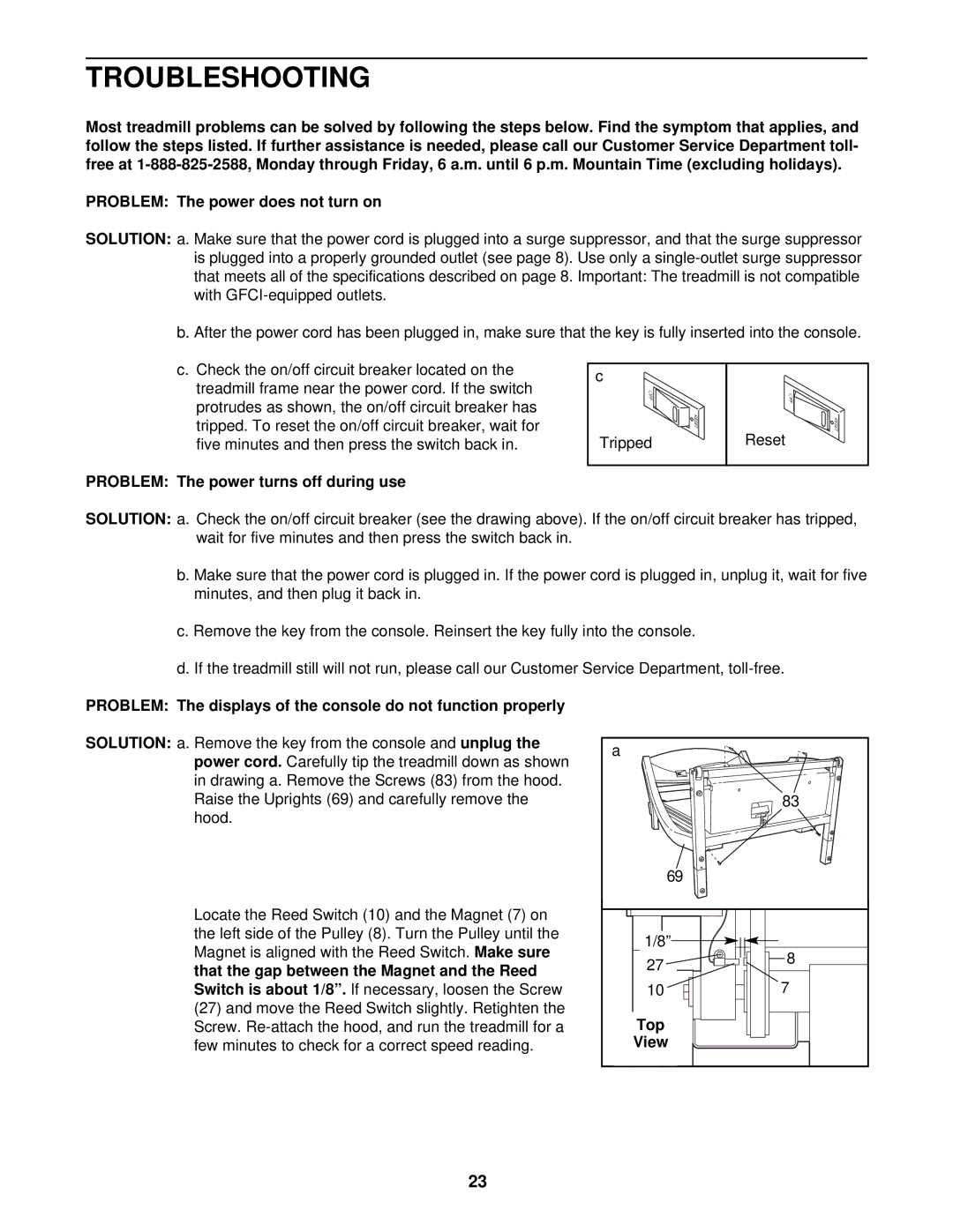 NordicTrack NTL99030 user manual Troubleshooting, Solution 