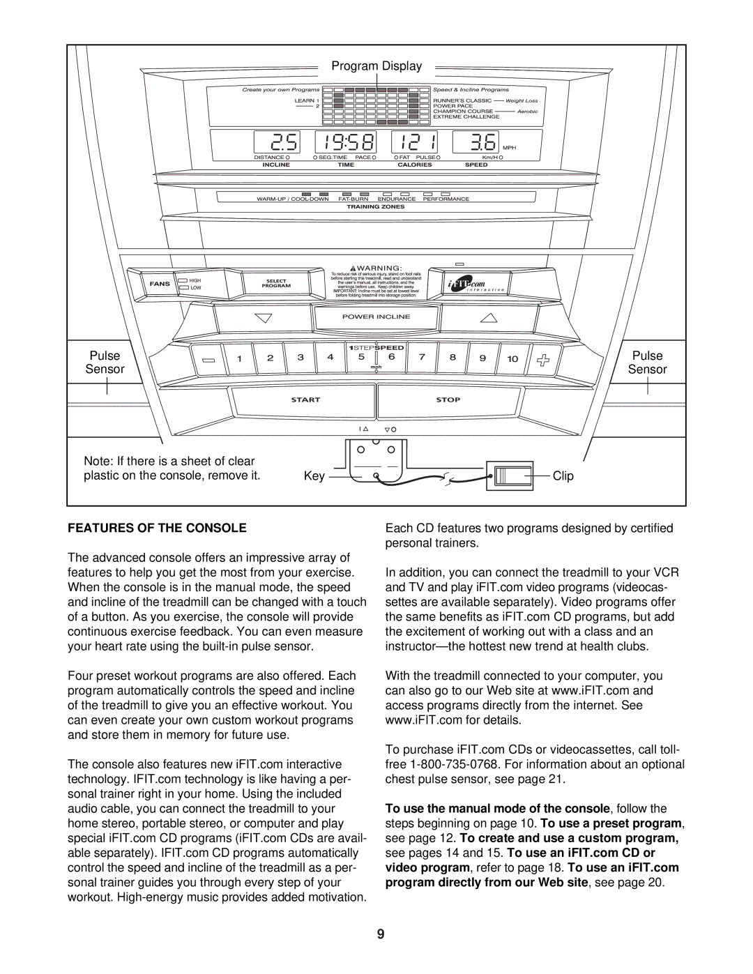 NordicTrack NTL99030 user manual Features of the Console, Video 