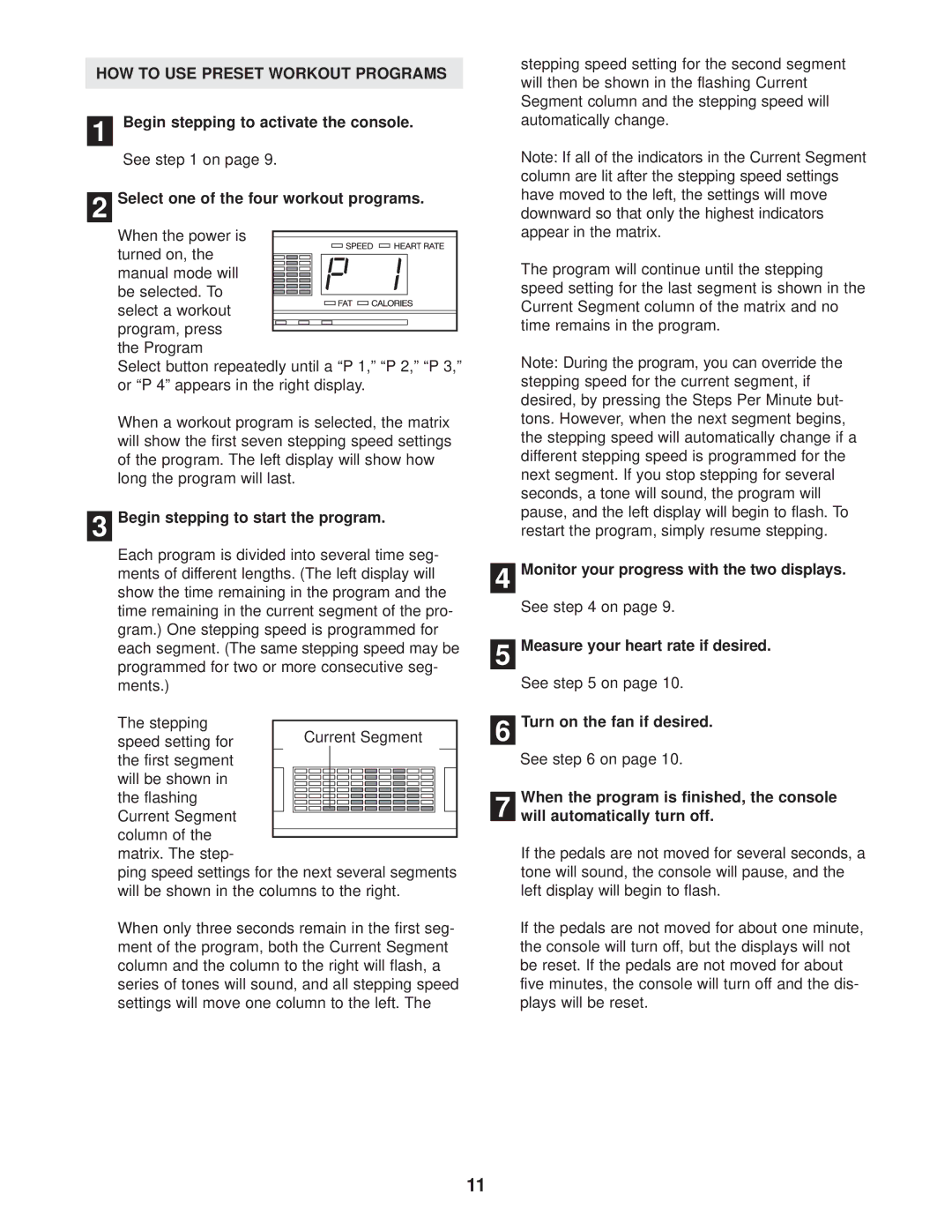 NordicTrack NTM58020 user manual HOW to USE Preset Workout Programs 