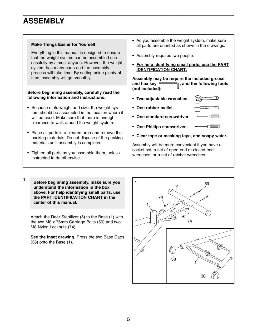 NordicTrack NTPRSY3415.0 user manual Assembly, Make Things Easier for Yourself 