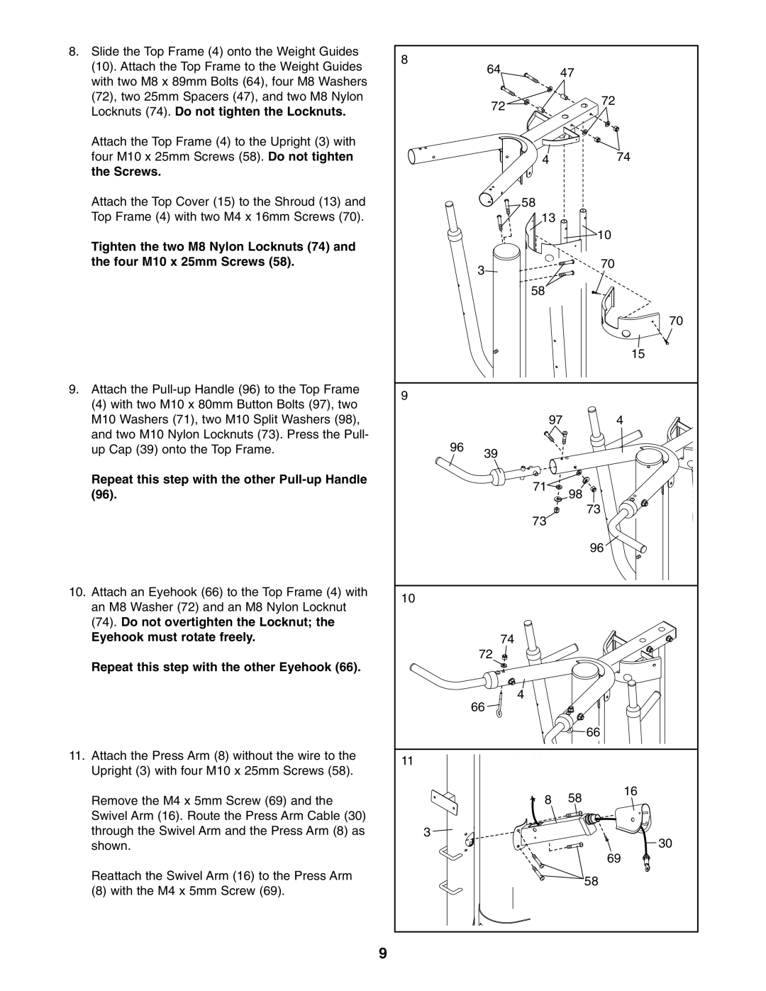 NordicTrack NTPRSY3415.0 user manual Repeat this step with the other Pull-up Handle 