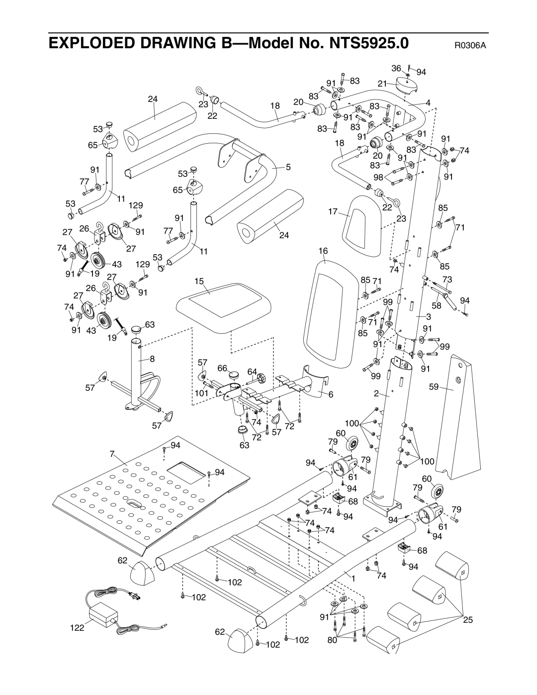 NordicTrack user manual Exploded Drawing B-Model No. NTS5925.0 