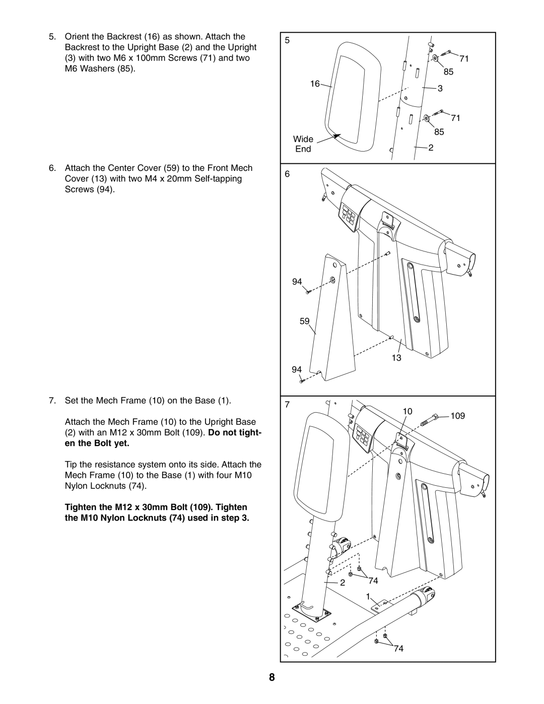 NordicTrack NTS5925.0 user manual Wide End 109 