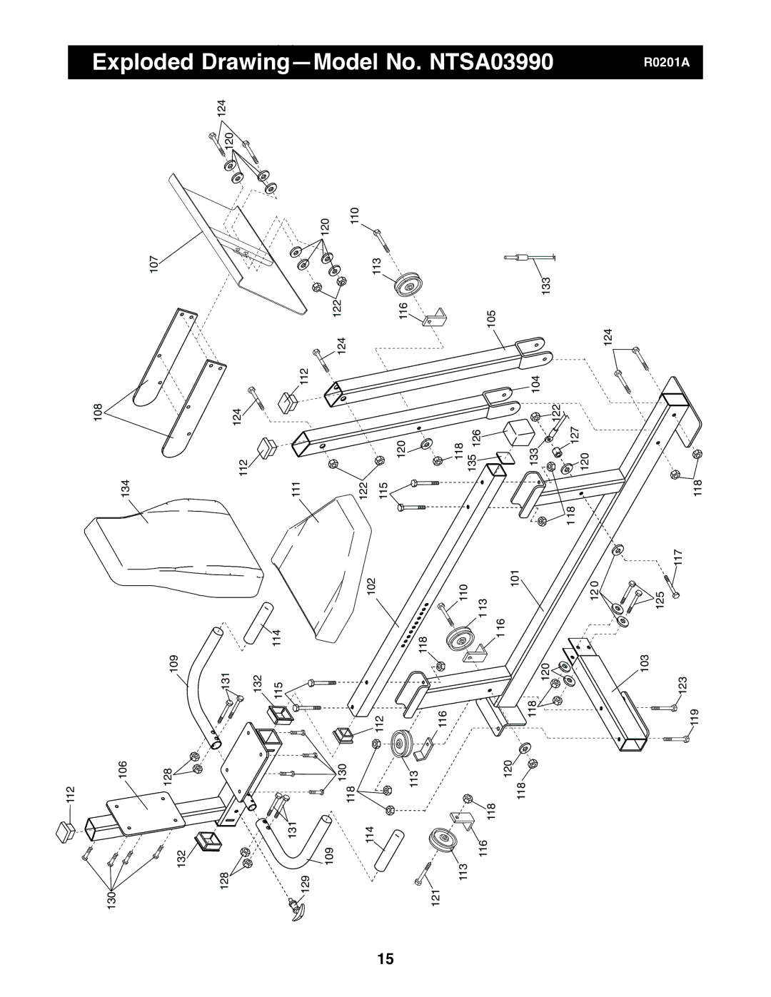 NordicTrack user manual Exploded Drawing-Model, No. NTSA03990 