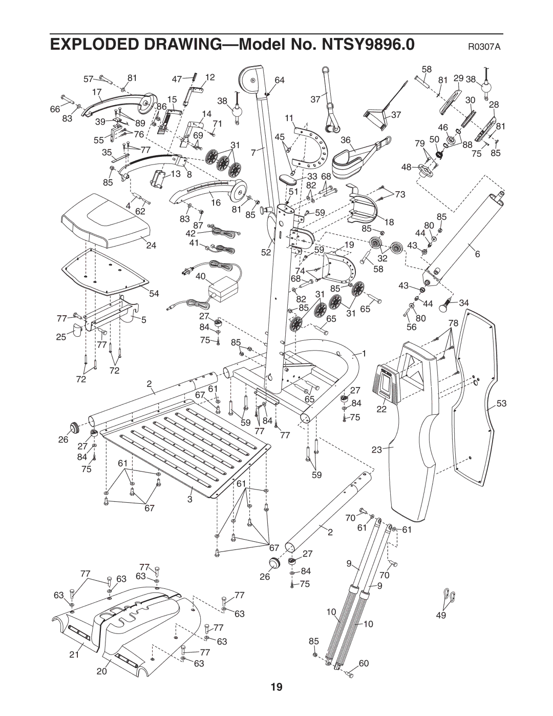 NordicTrack user manual Exploded DRAWING-Model No. NTSY9896.0 