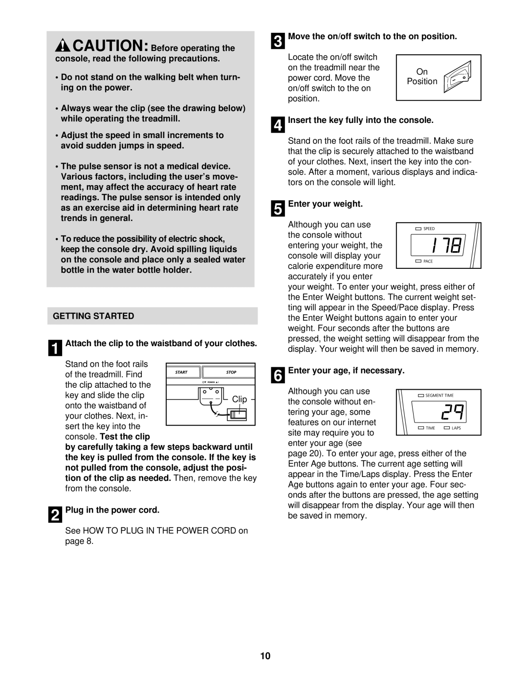 NordicTrack NTTL09610 user manual Getting Started 