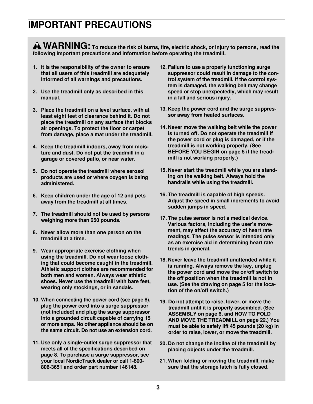 NordicTrack NTTL09710 user manual Important Precautions 