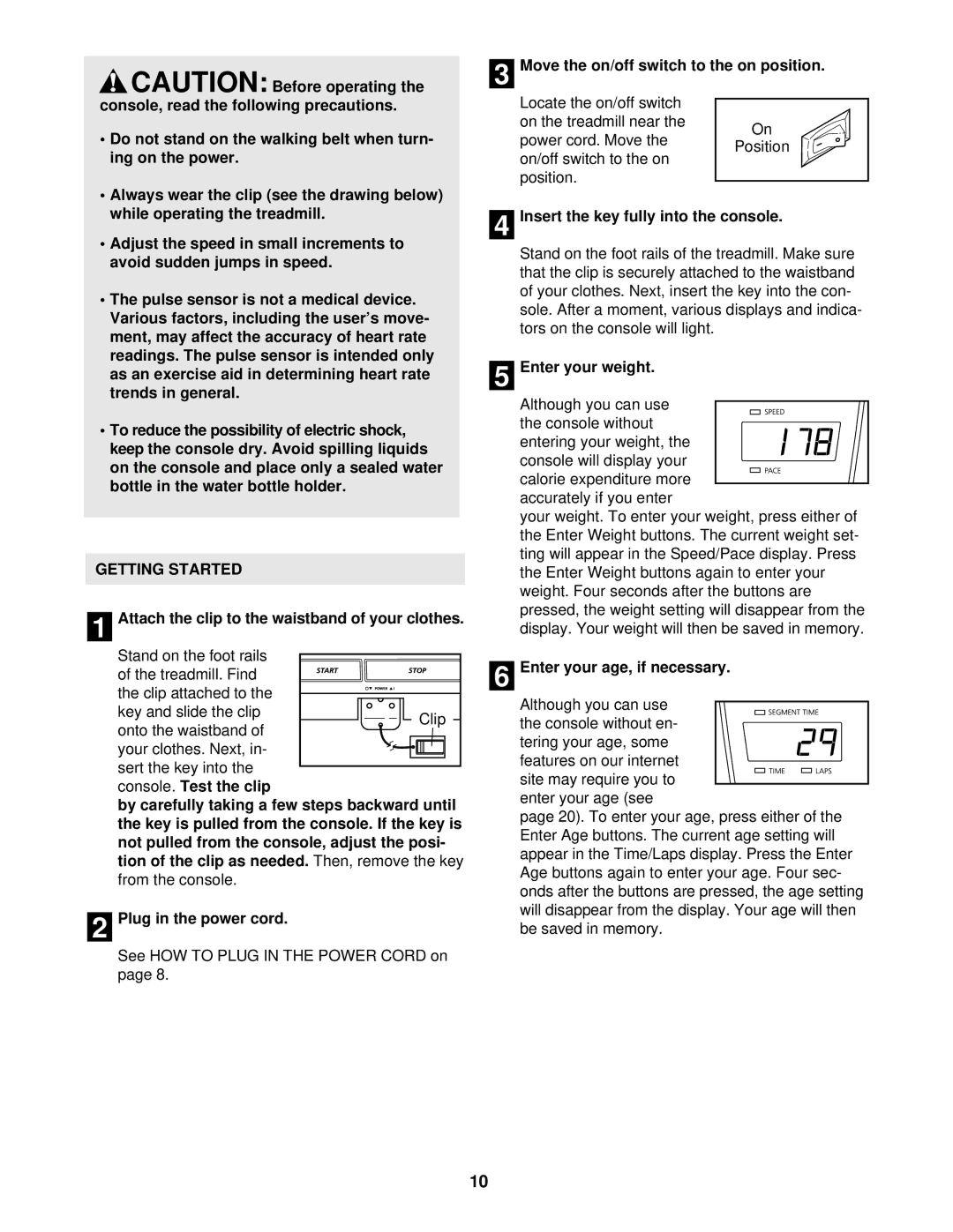 NordicTrack NTTL09900 manual Getting Started 