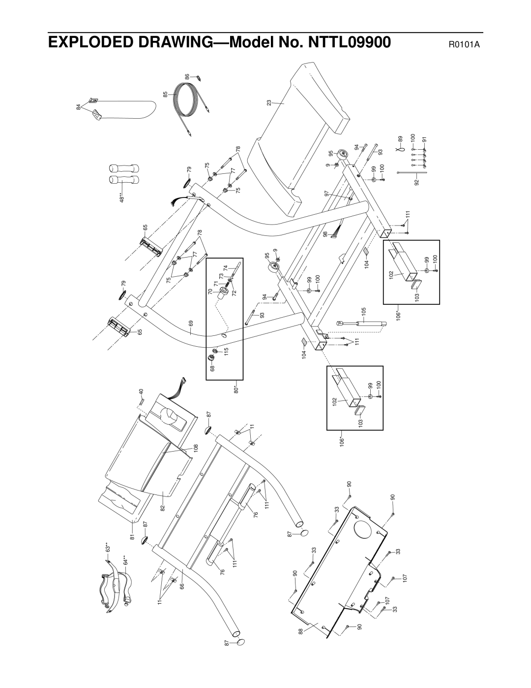 NordicTrack NTTL09900 manual Exploded Drawing 