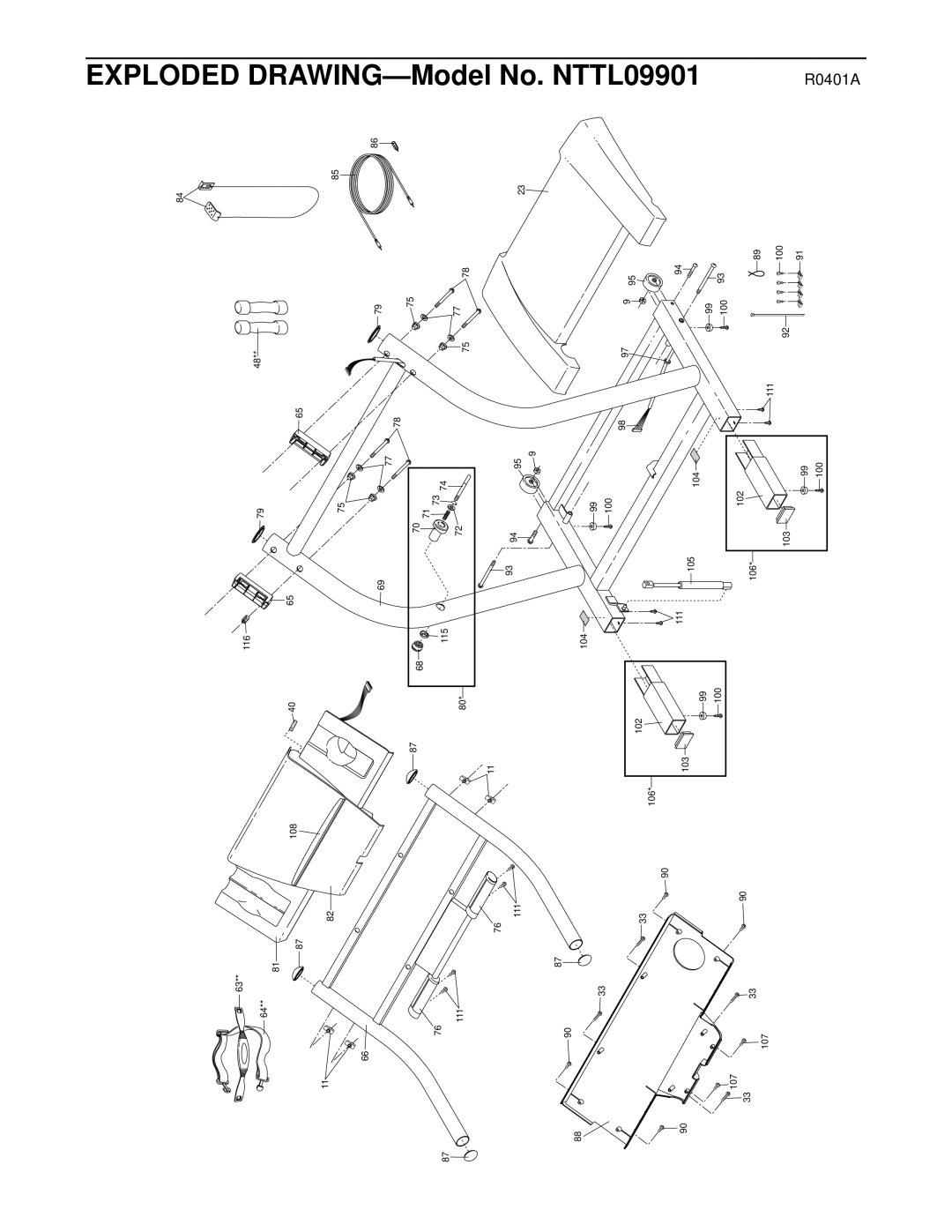 NordicTrack NTTL09901 user manual Exploded DRAWING-Model 